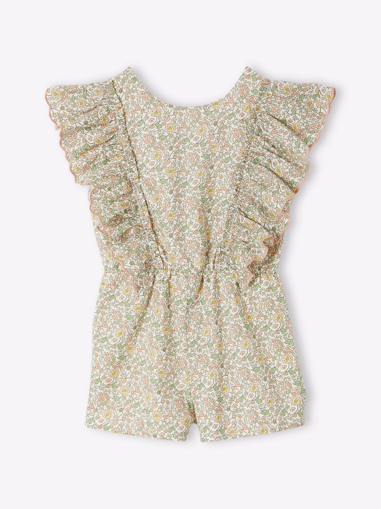 Bild von Festlicher kurzer Mädchen Jumpsuit mit Volants vanille