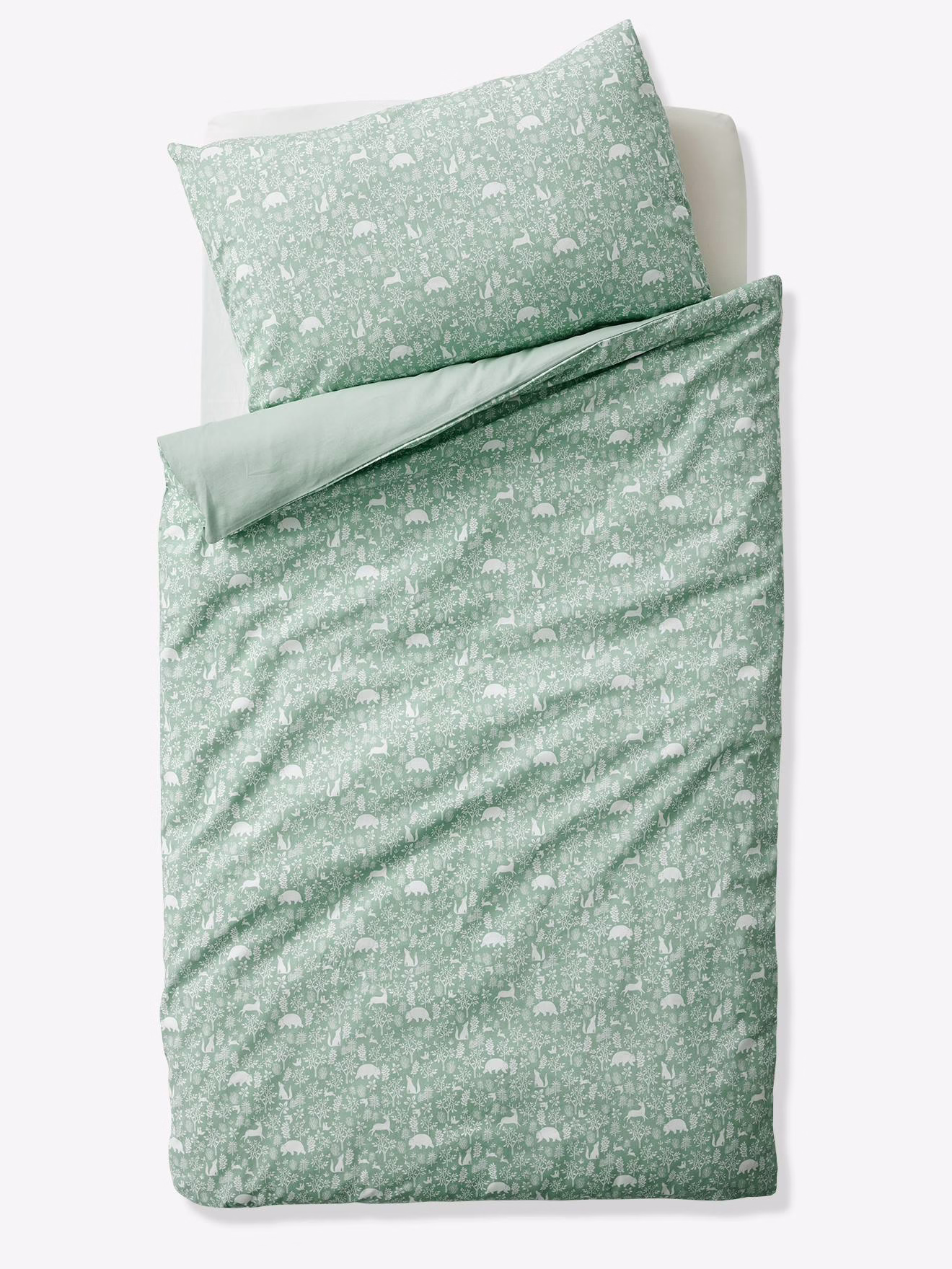Bild von Baby Bettbezug ohne Kissenbezug WALDSPAZIERGANG OEKO-TEX® salbei