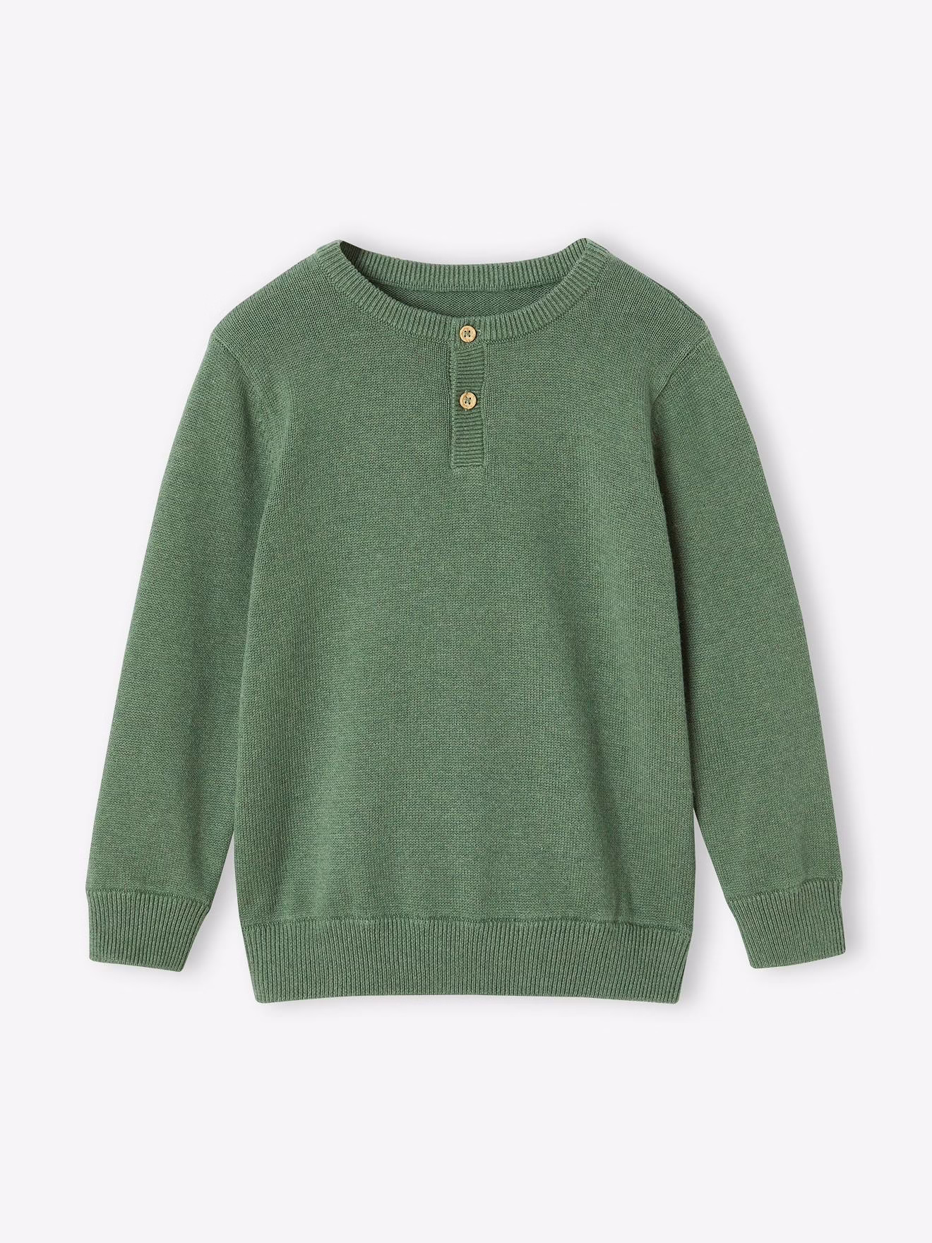 Bild von Jungen Pullover mit Rundhals und Knopfleiste OEKO-TEX®