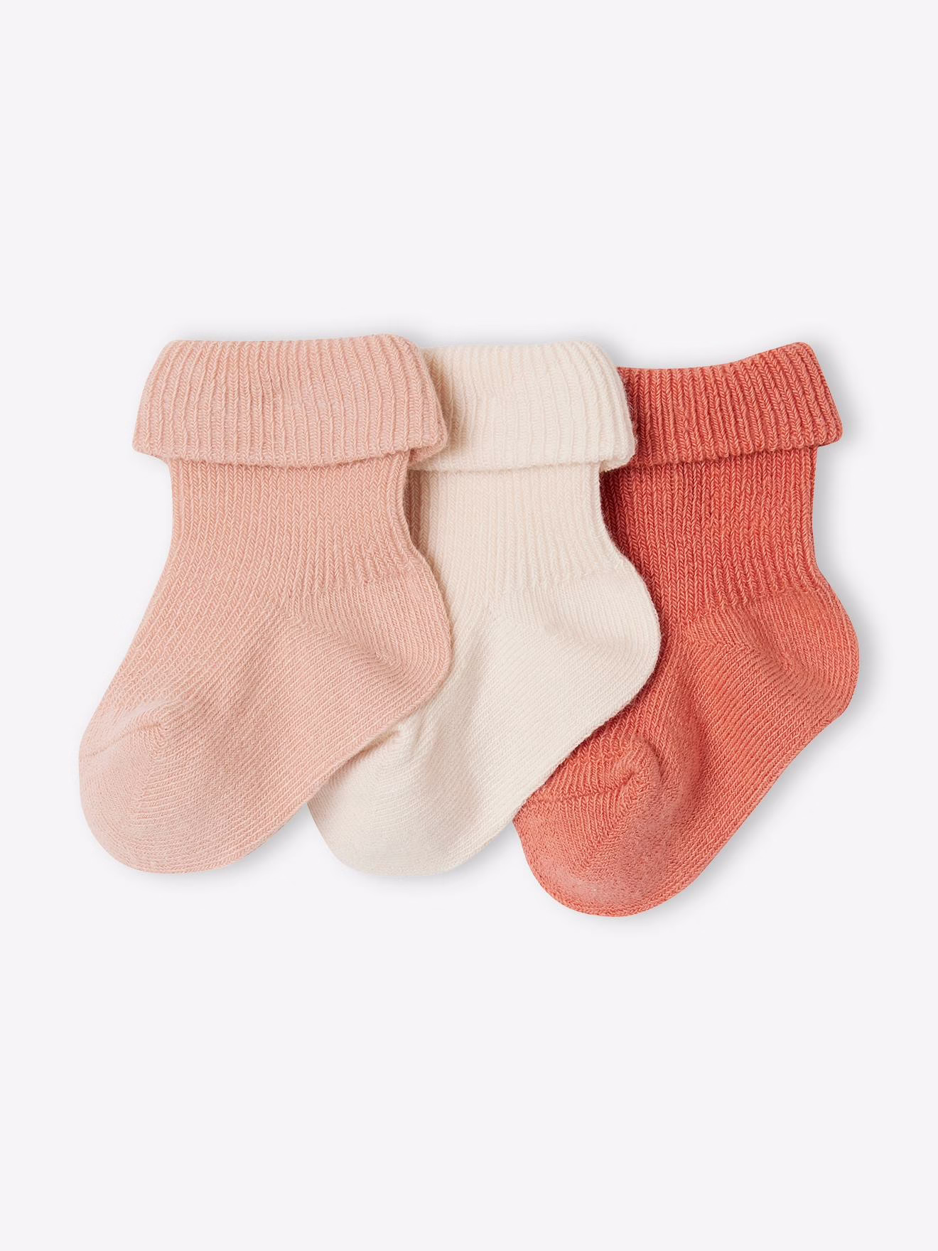 Bild von 3er-Pack unifarbene Baby Socken aus Ripp
