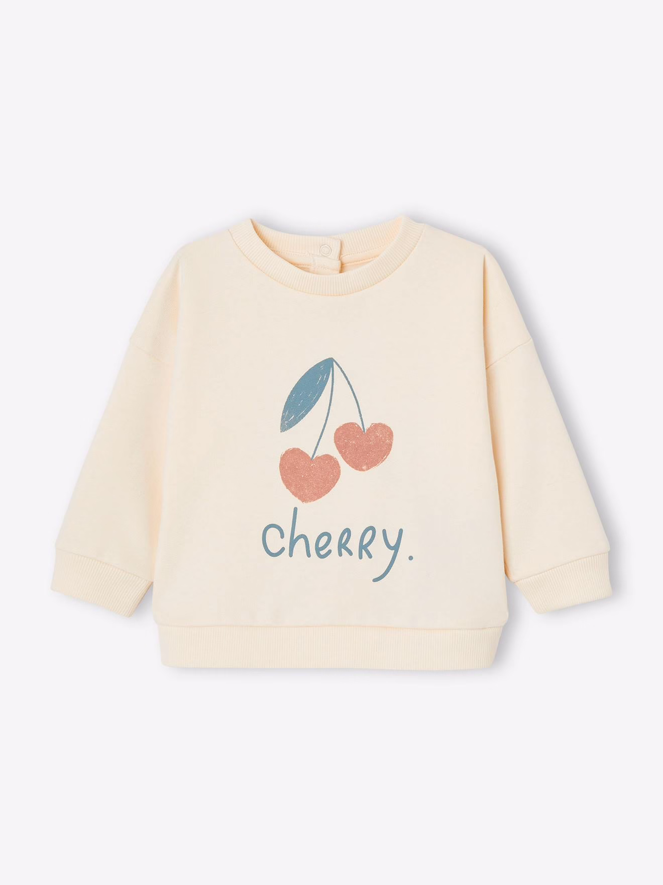Bild von Baby Sweatshirt mit Druckknopfverschluss hinten Basic OEKO-TEX® vanille