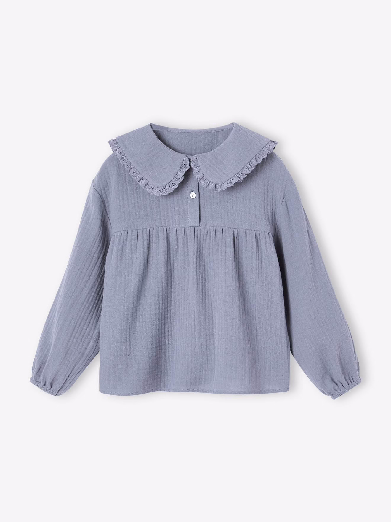 Bild von Mädchen Musselin-Bluse mit Bubikragen