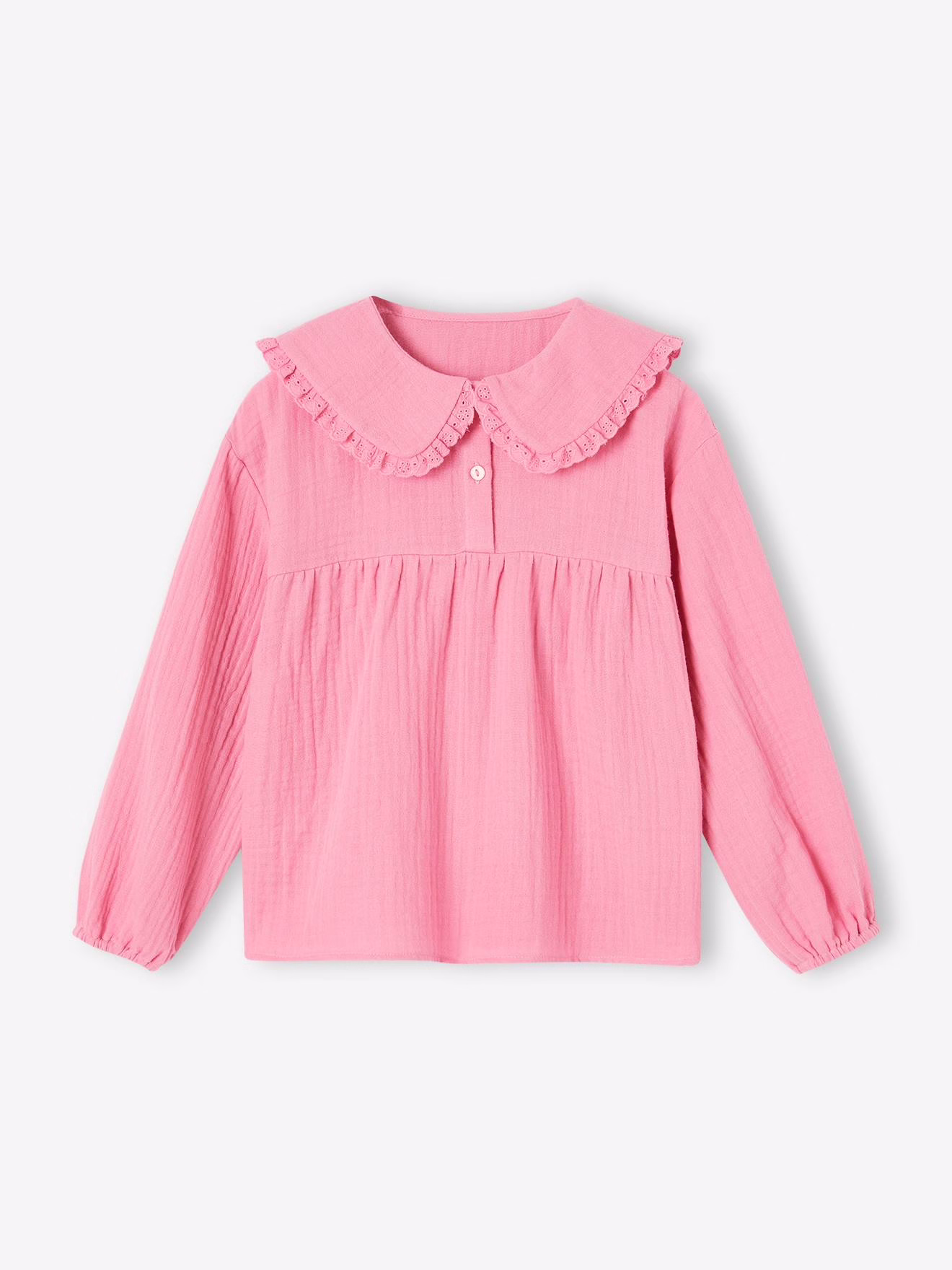 Bild von Mädchen Musselin-Bluse mit Bubikragen