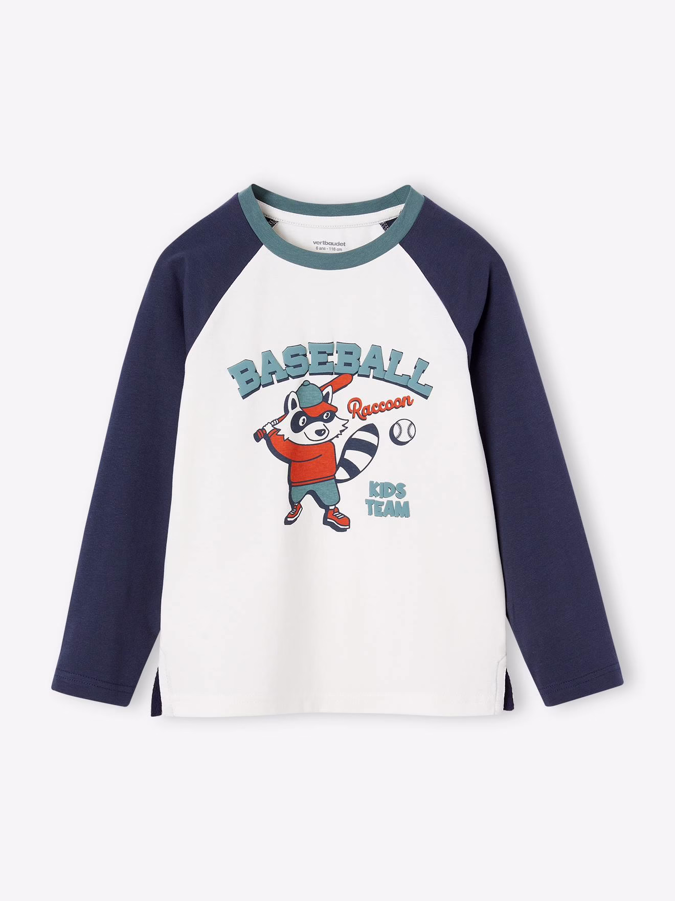 Bild von Jungen Sport-Shirt mit Kontrastärmeln und Waschbär-Print