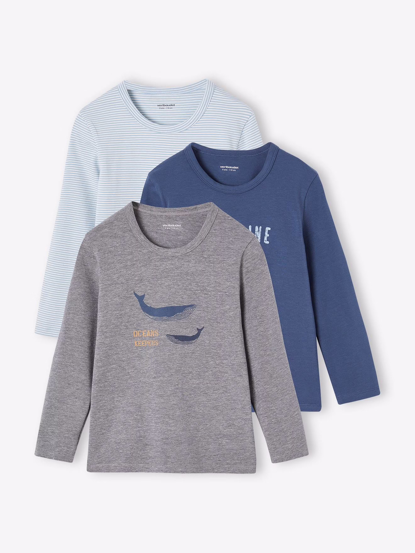 Bild von 3er-Pack Jungen Shirts mit Wal BASIC OEKO-TEX®
