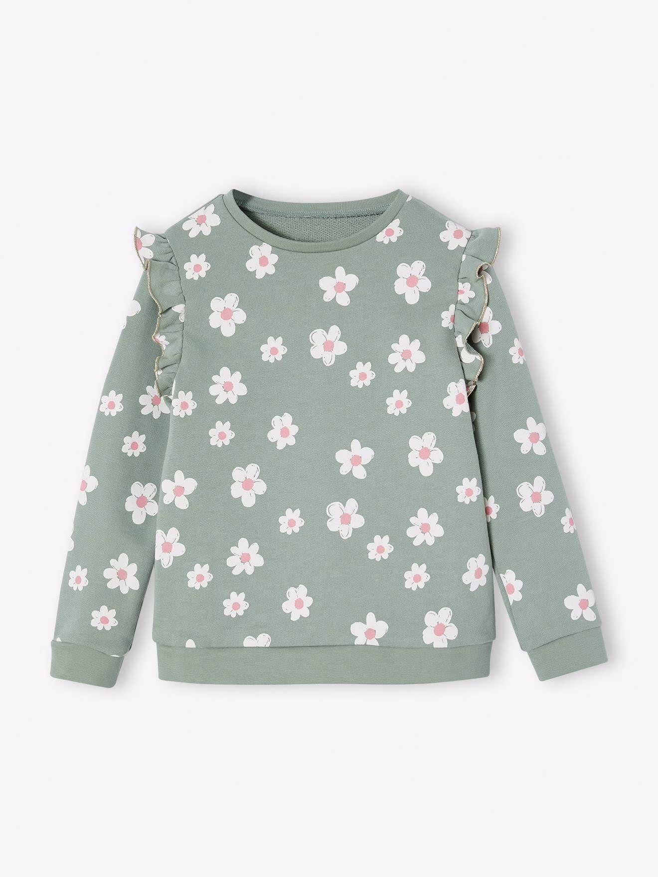 Bild von Mädchen Sweatshirt mit Volants und Prints