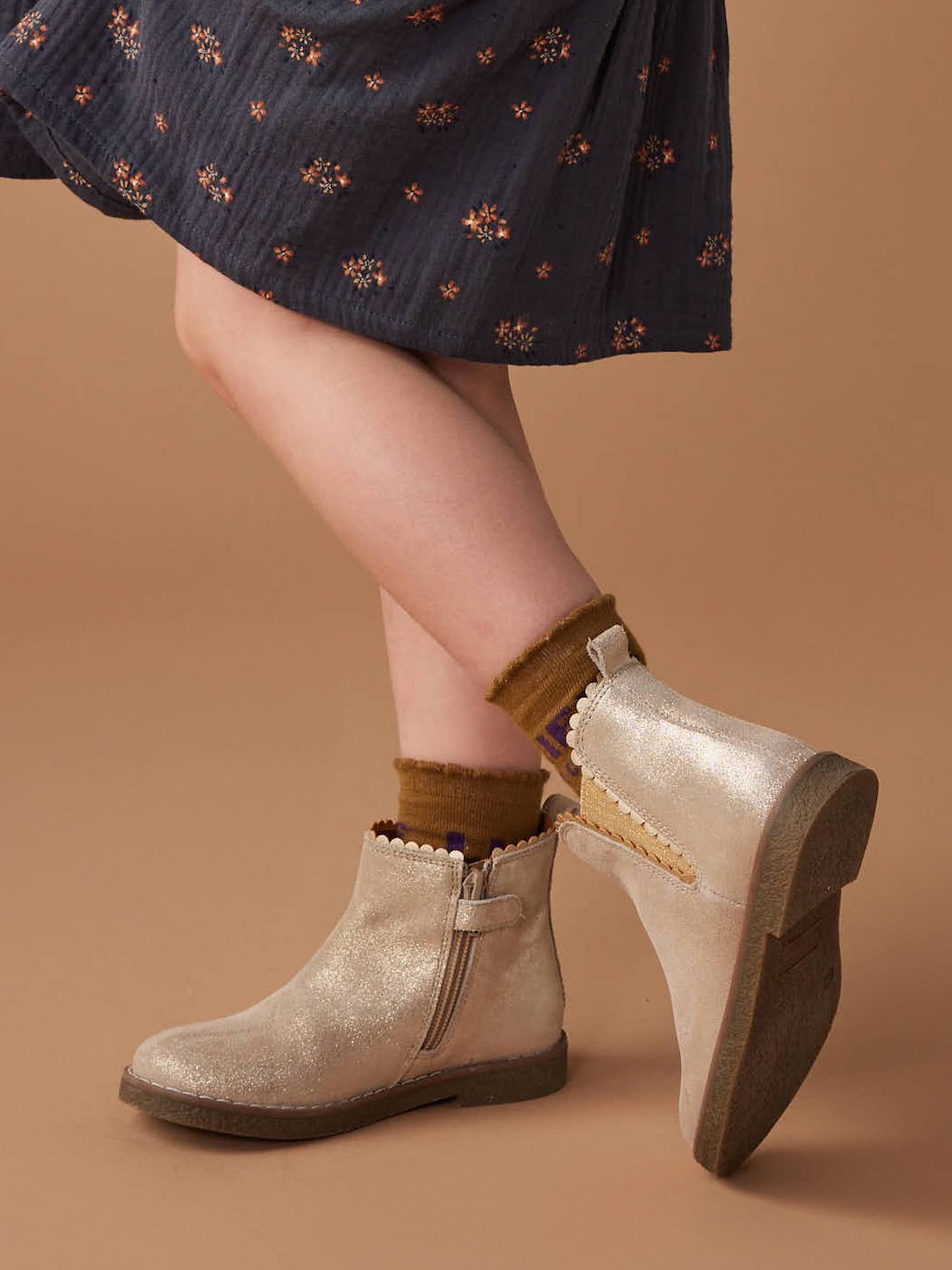 Bild von Mädchen Boots aus Leder mit Zierborte