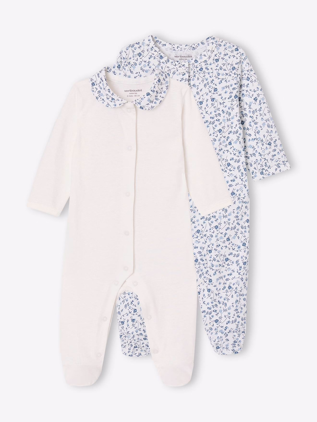 Bild von Bio-Kollektion: 2er-Pack Baby Strampler mit Blumen