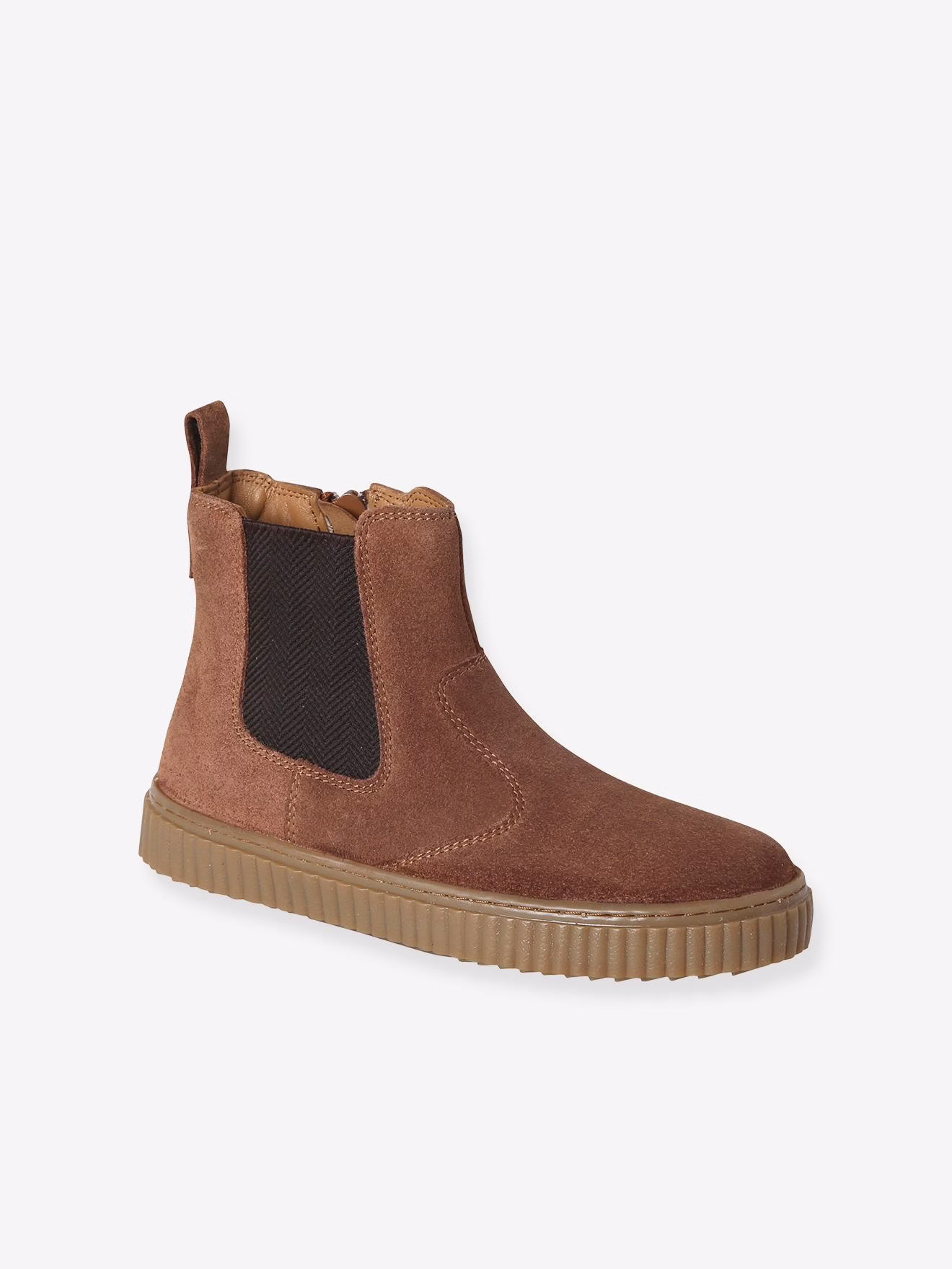 Bild von Kinder Chelsea-Boots aus Leder mit Reißverschluss camel