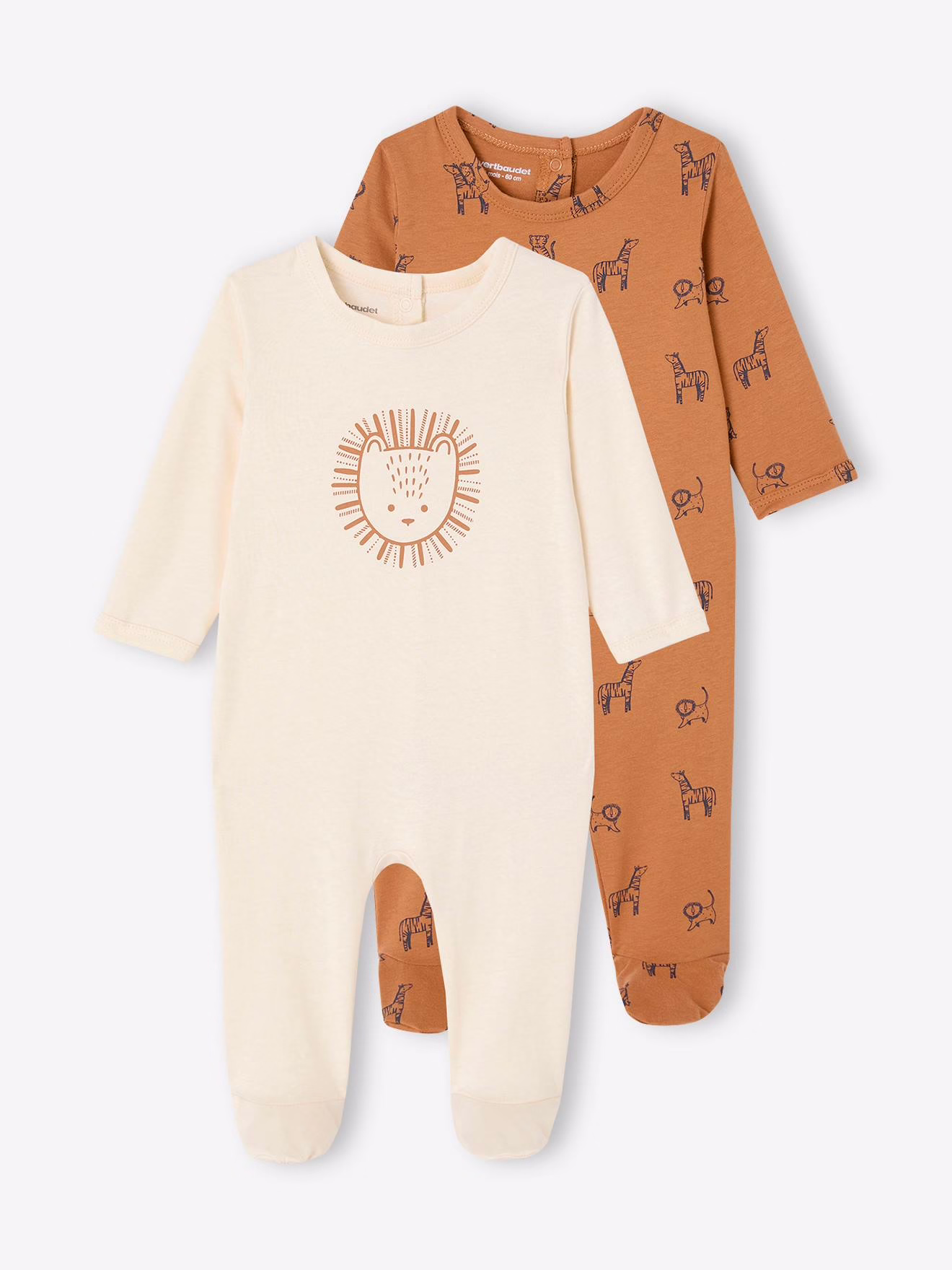 Bild von Bio-Kollektion: 2er-Pack Baby Strampler SAFARI camel