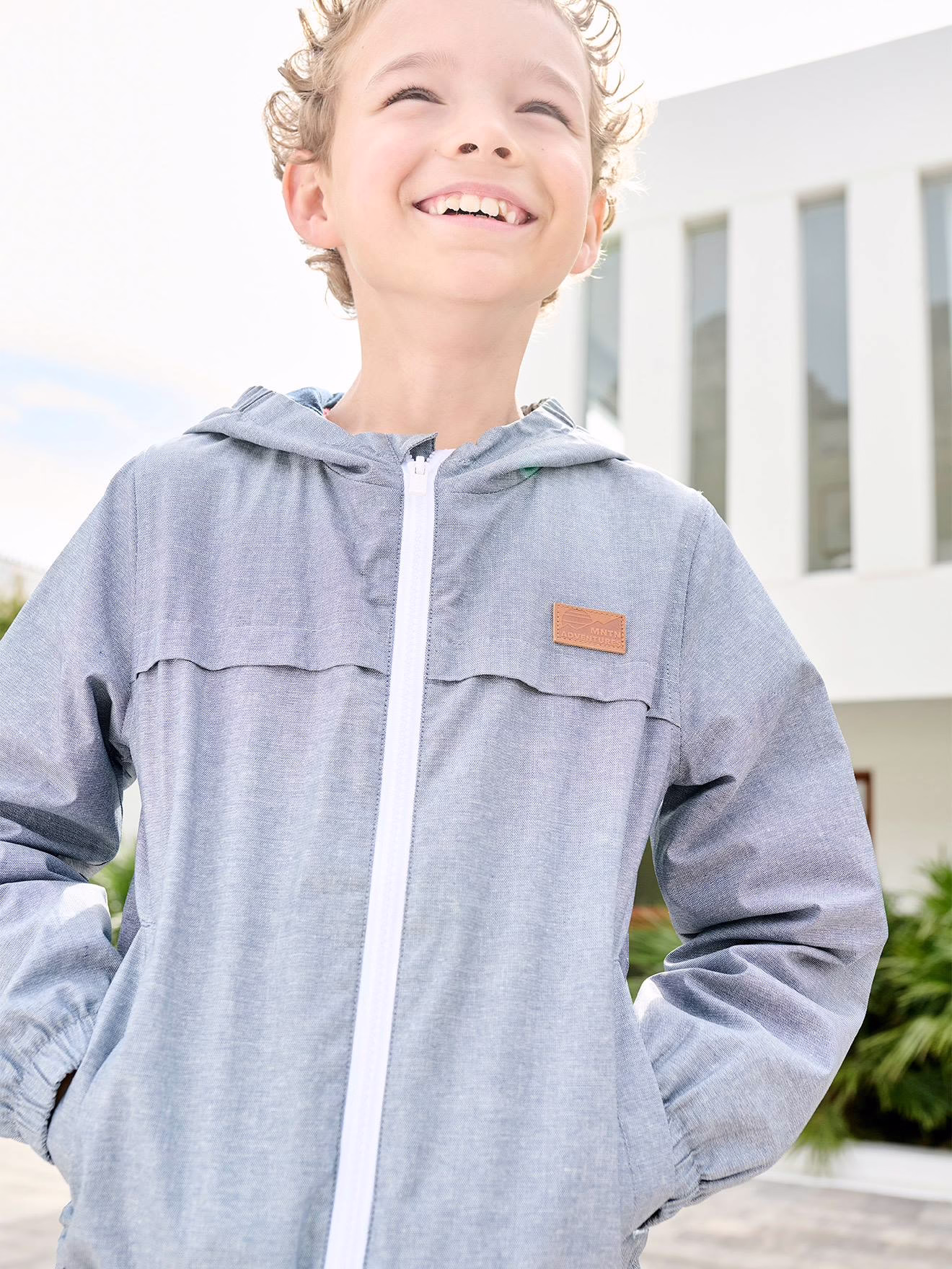 Bild von Jungen Jacke aus Chambray mit Kapuze