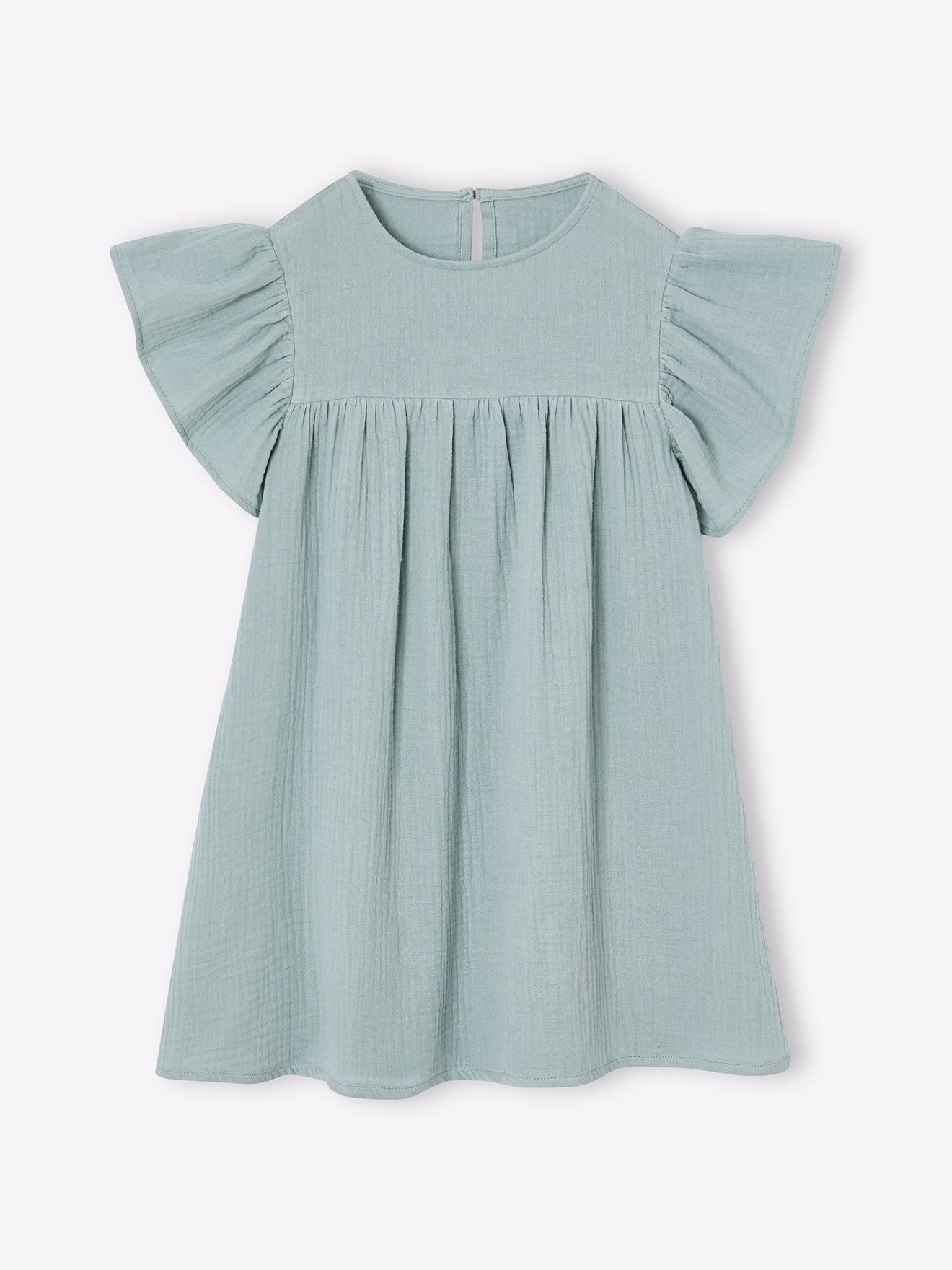 Bild von Kurzärmeliges Mädchen Kleid salbei