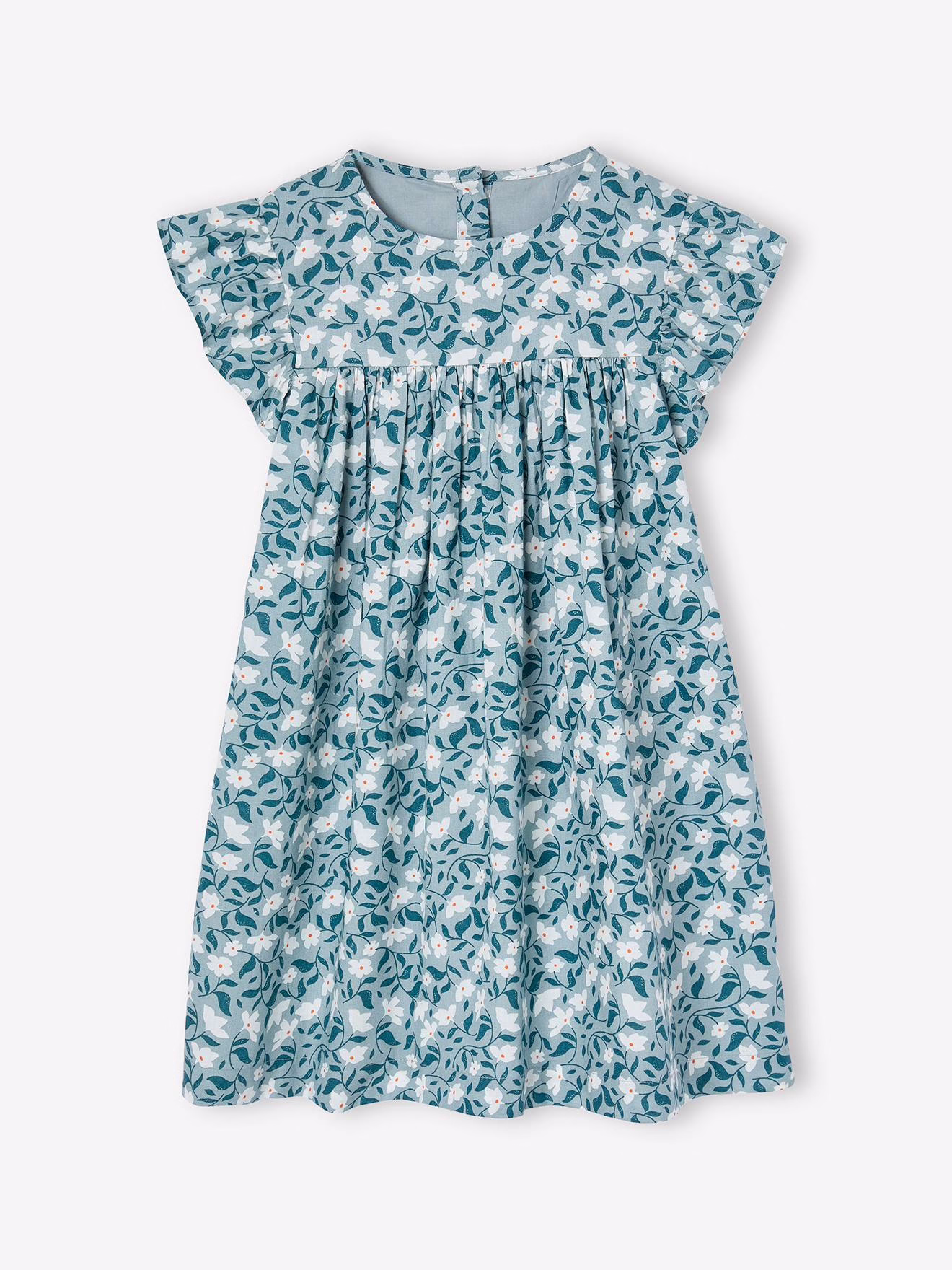 Bild von Kurzärmeliges Mädchen Sommerkleid salbei