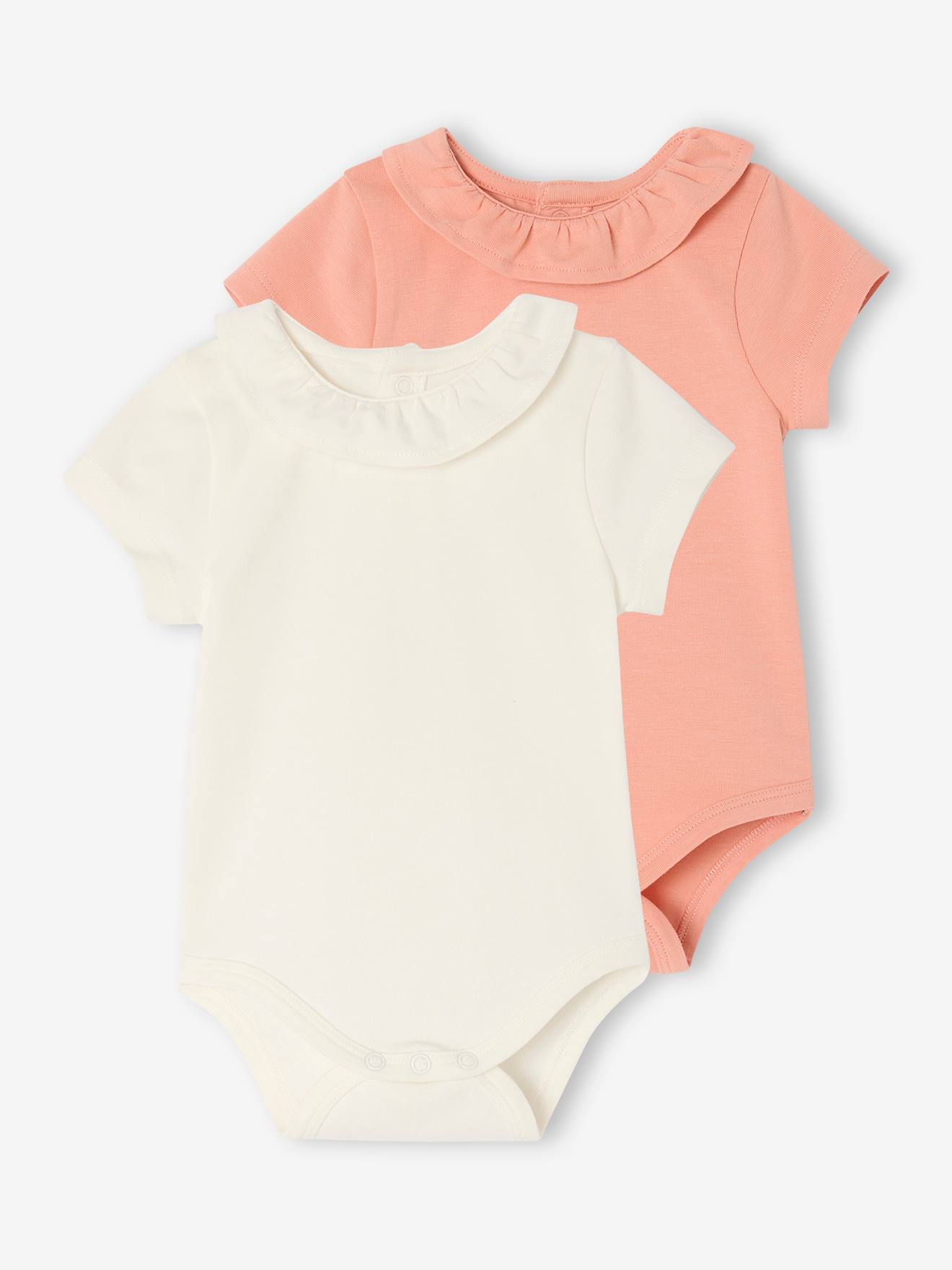 Bild von vertbaudet Kurzarmbody 2er-Pack Baby Kurzarm-Bodys, Rüschenkragen Rschenkragen