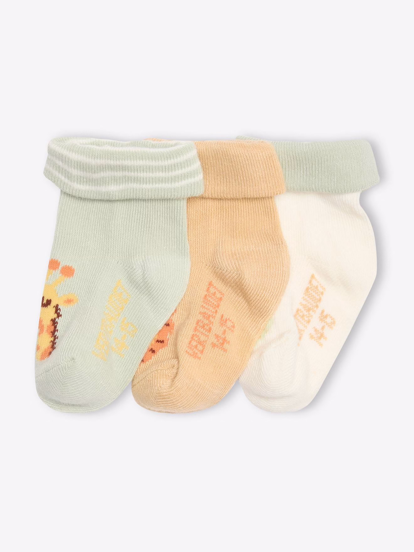 Bild von 3er-Pack Baby Socken mit Savannentieren Oeko-Tex