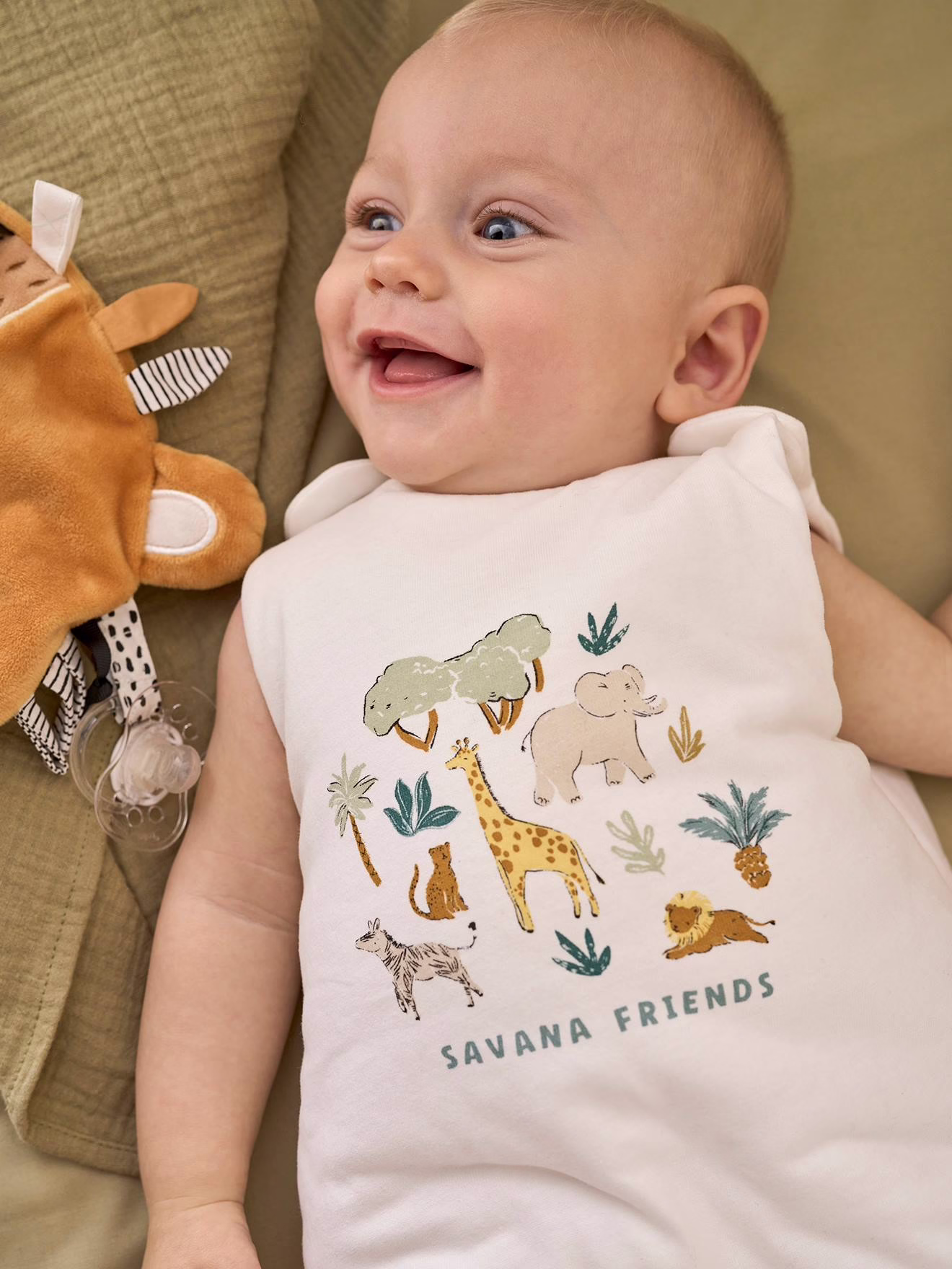 Bild von Ärmelloser Baby Schlafsack SAVANNE Oeko-Tex