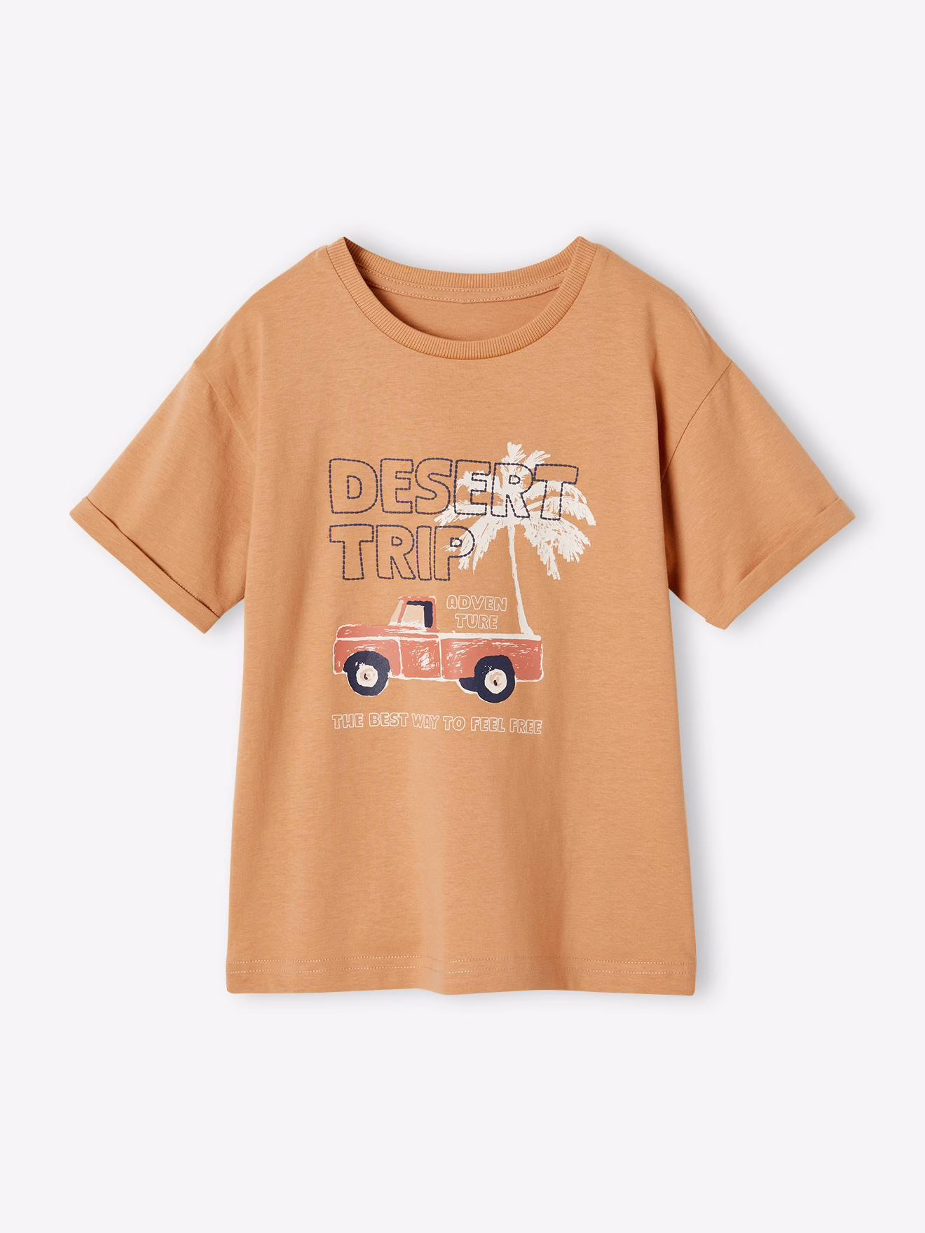 Bild von Jungen T-Shirt mit Pick-up und Recycling-Baumwolle cappuccino