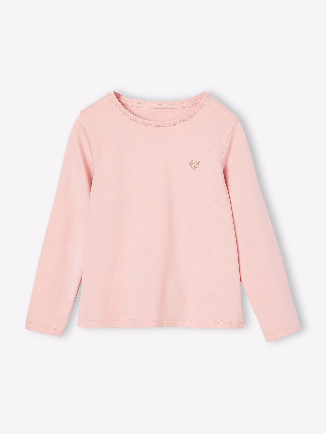 Bild von Mädchen Shirt mit Glitzerherz und Recycling-Baumwolle BASIC pudrig