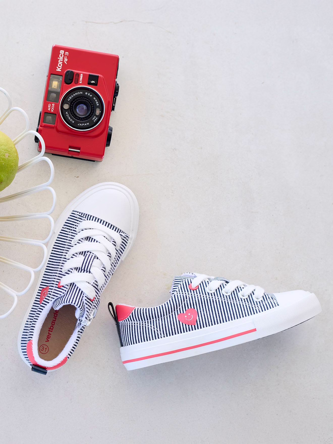 Bild von Gestreifte Kinder Stoff-Sneakers mit Reißverschluss