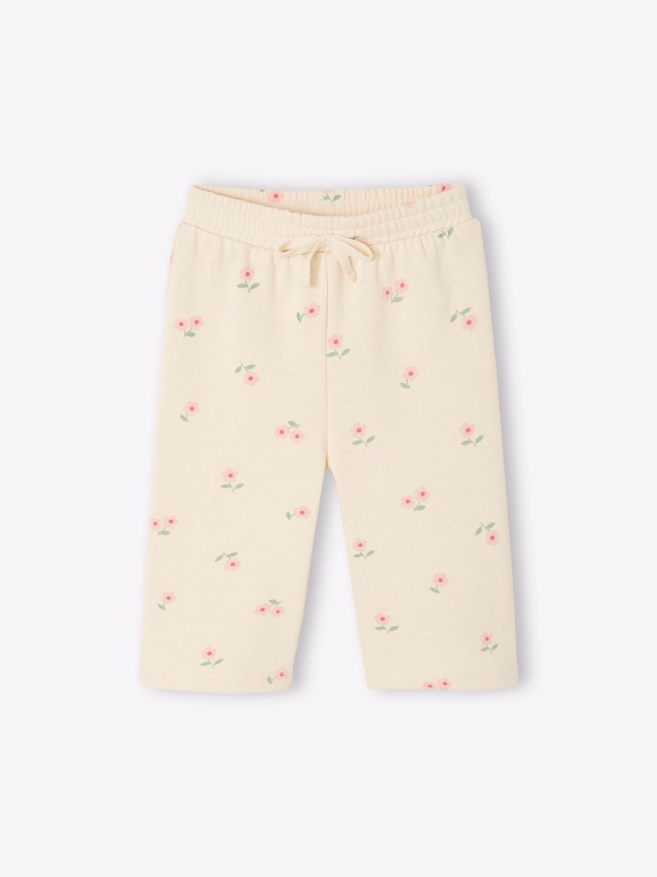 Bild von Weite Baby Sweathose mit Blumen und Recycling-Polyester vanille