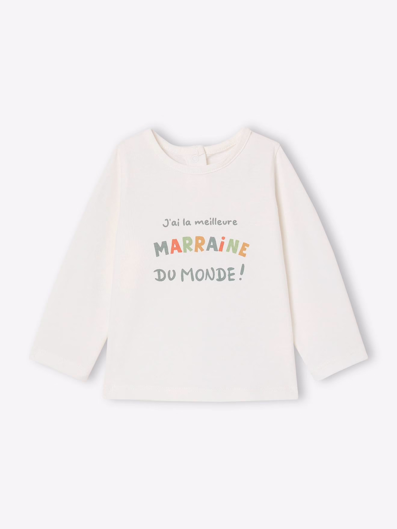 Bild von Bio-Kollektion: Baby Shirt mit Druckknöpfen und Message