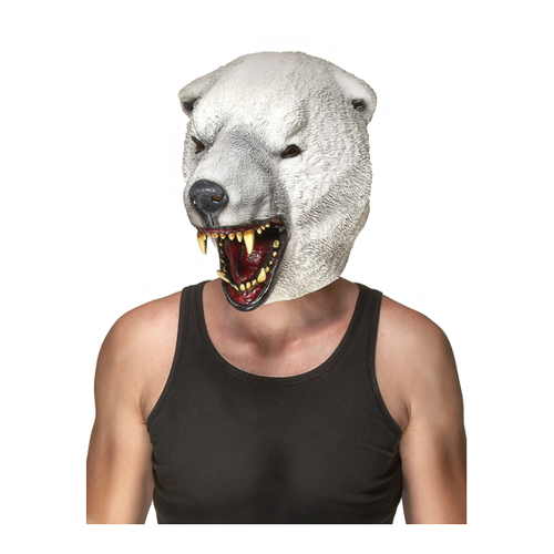 Bild von Tiermaske Eisbär aus Latex weiss-grau von KARNEVAL-MEGASTORE