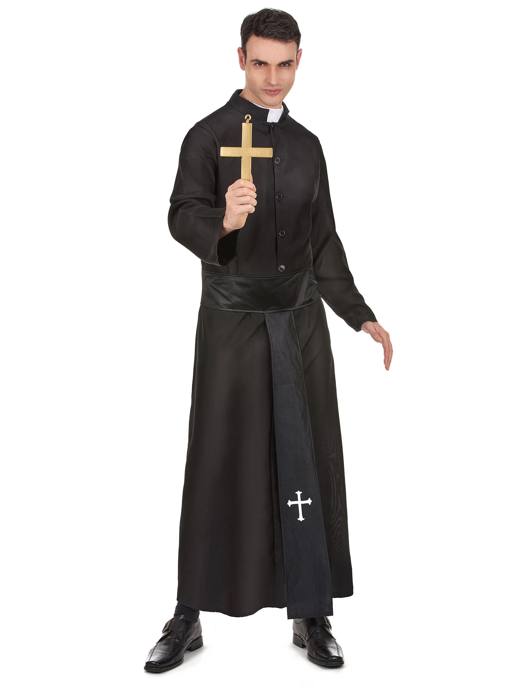 Bild von Priester Kostüm Pfarrer schwarz-weiss