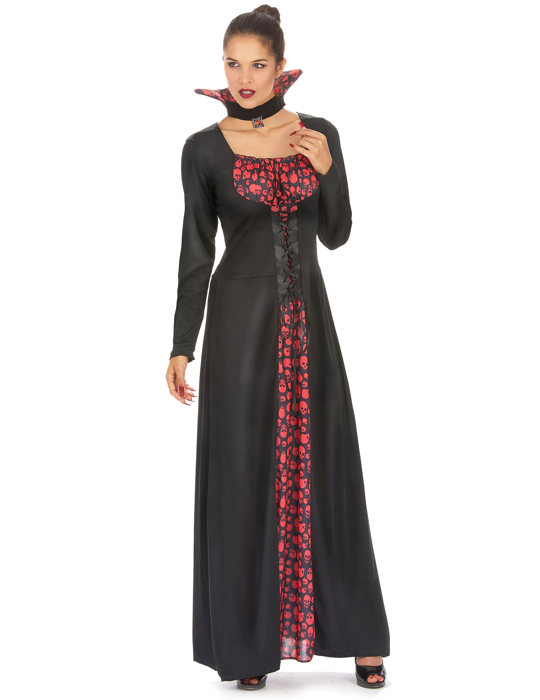 Bild von Aristokratische Vampirdame Halloweenkostüm schwarz-rot