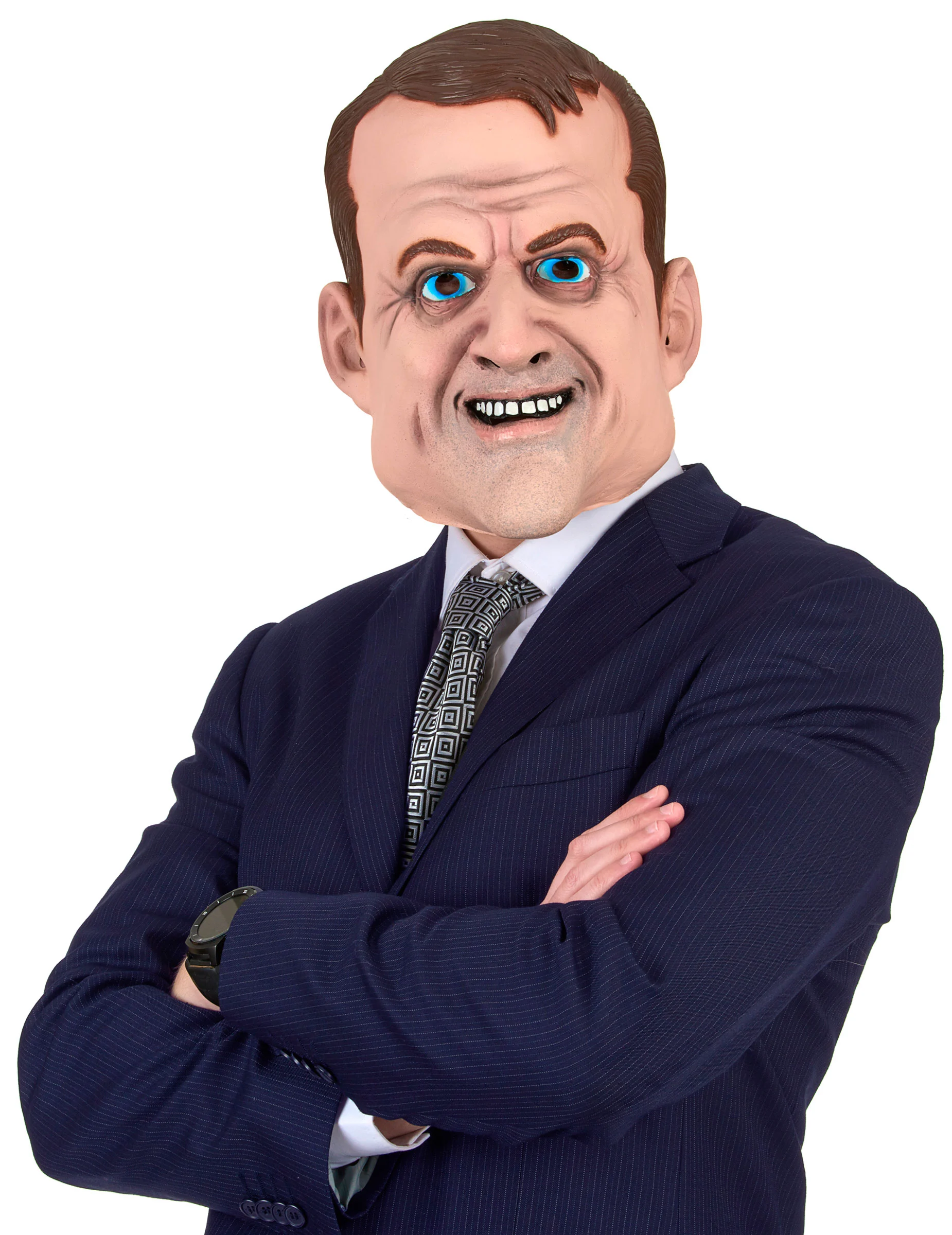 Bild von Latex-Erwachsenenmaske Emmanuel witzige Politiker-Maske beige