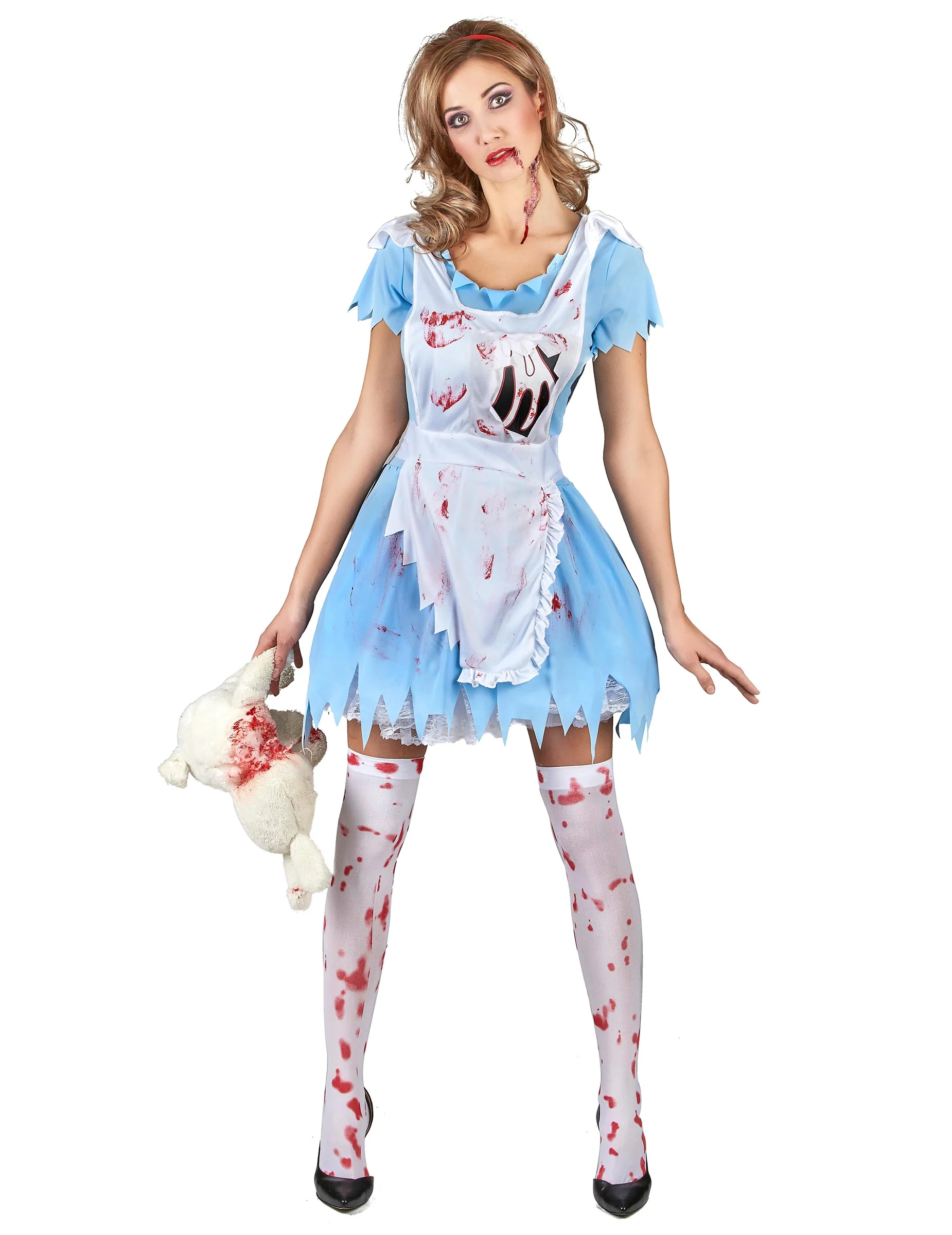Bild von Alice-Horrorkostüm Halloween-Damenkostüm blau-weiss