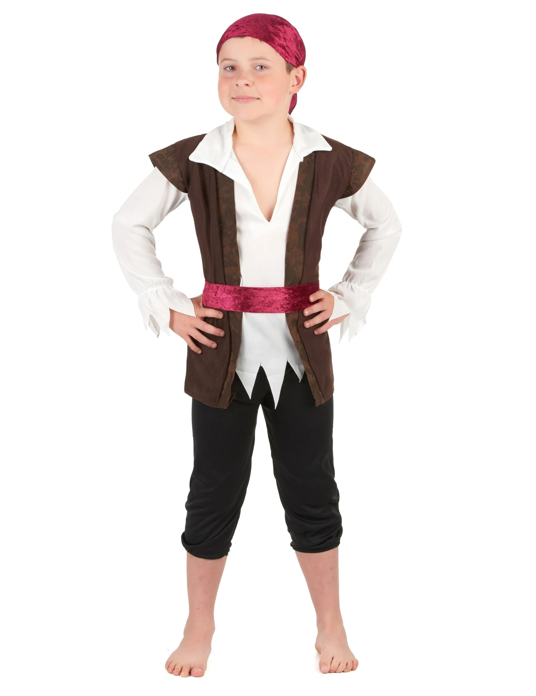 Bild von Piratenkostüm für Kinder braun-rot-weiss