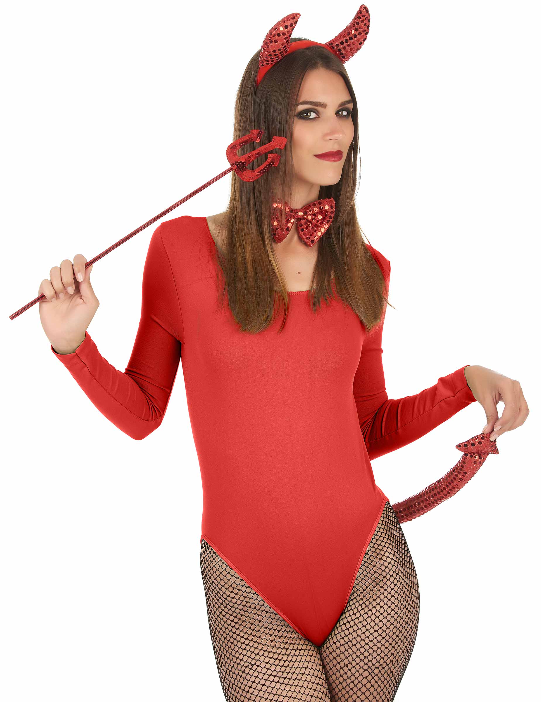 Bild von Teuflisches Accessoire-Set mit Pailletten 3-teilig rot