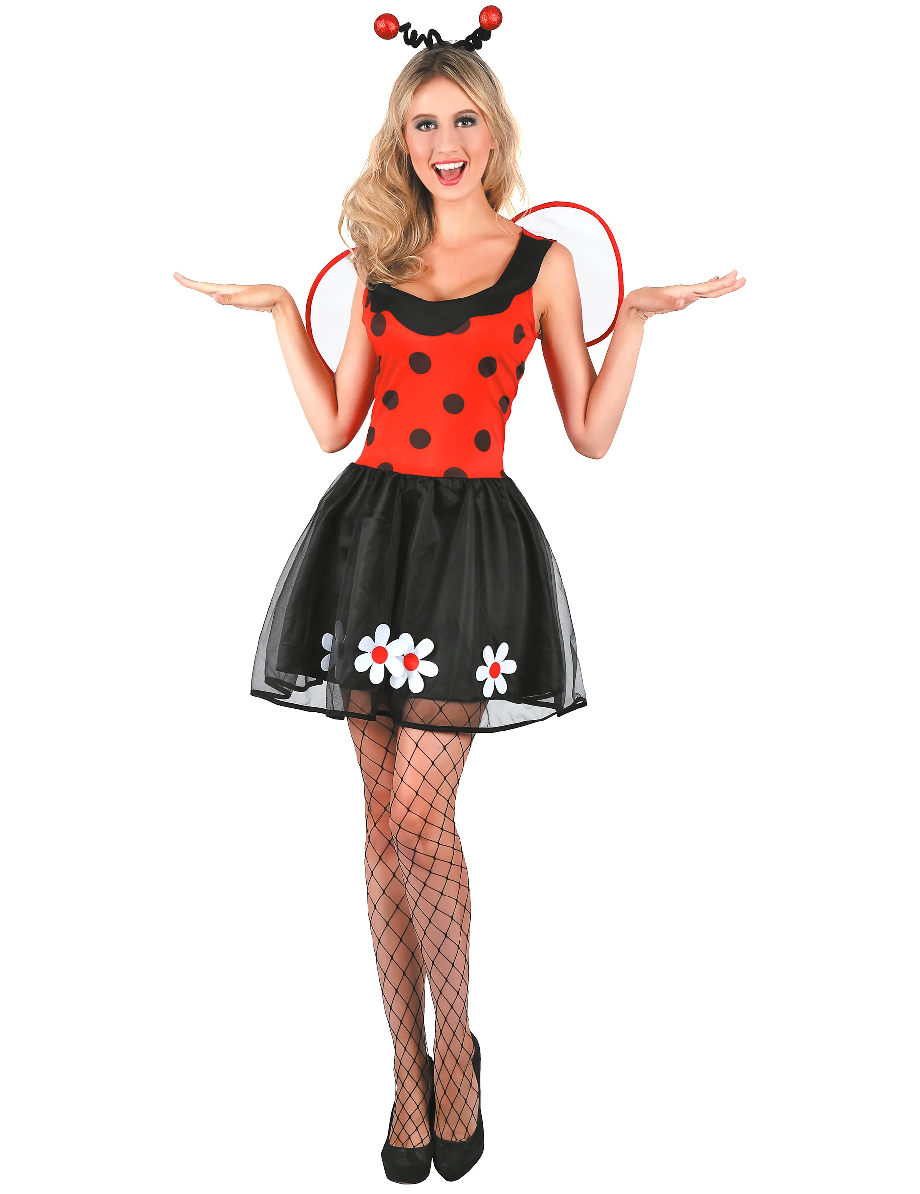 Bild von Süsses Marienkäfer-Kleid Marienkäfer-Kostüm für Damen schwarz-rot