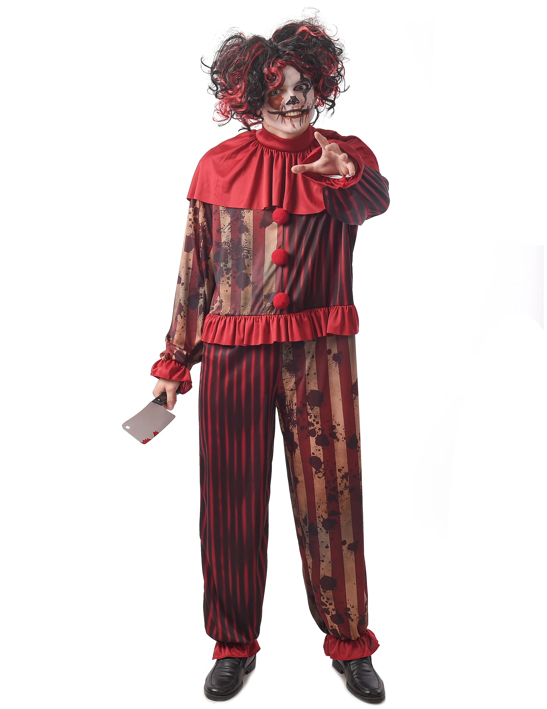 Bild von Horrorclown-Herrenkostüm Killerclown-Kostüm für Herren beige-rot