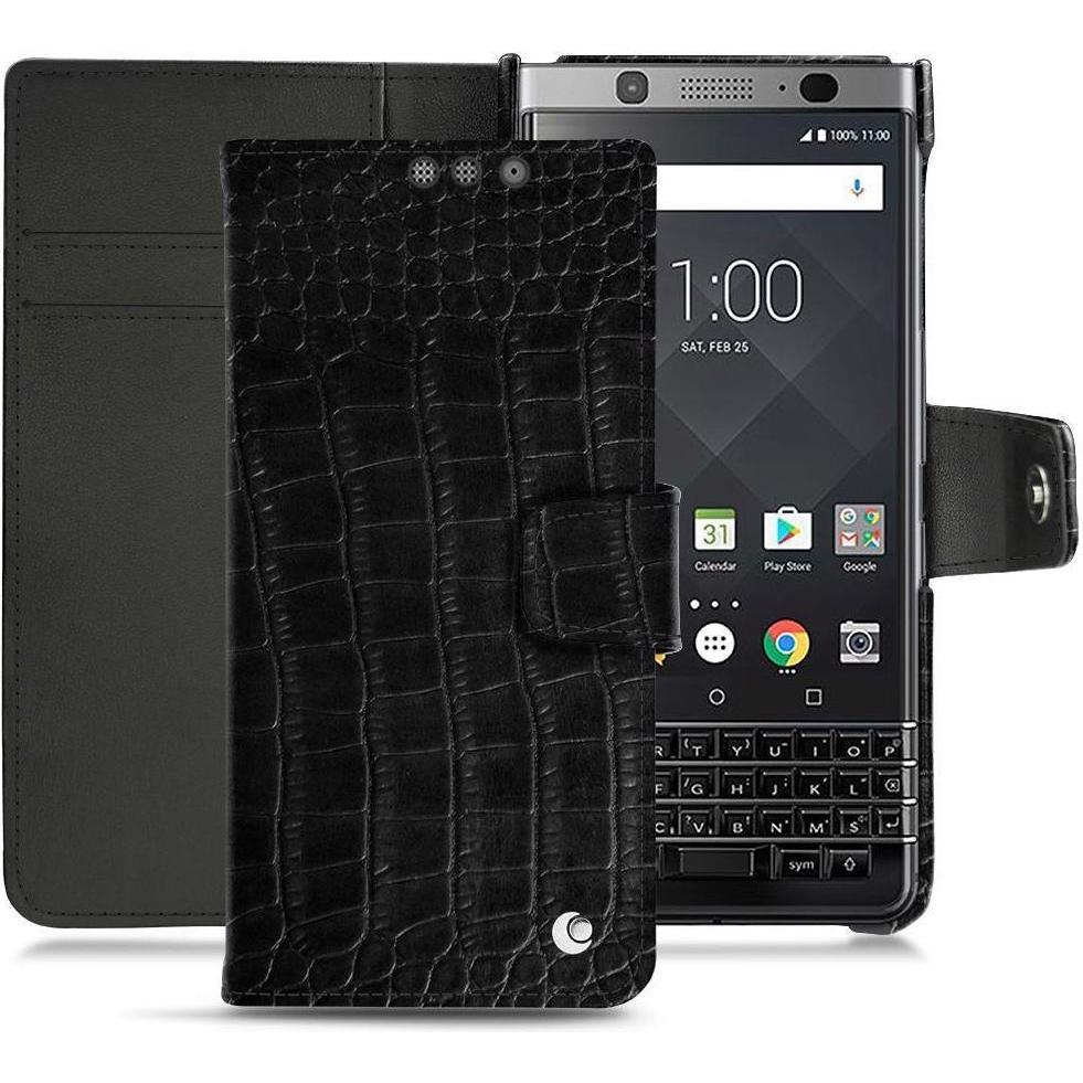 Bild von Noreve Lederschutzhülle Wallet (Blackberry KEYone), Smartphone Hülle, Schwarz