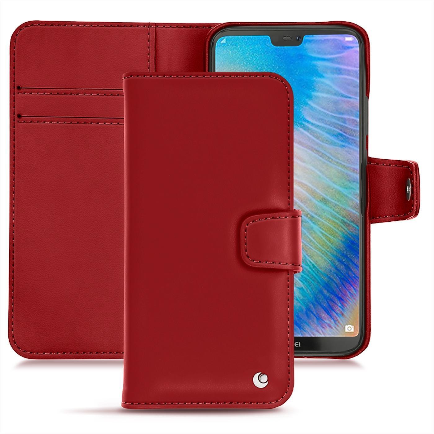 Bild von Noreve Lederschutzhülle Wallet (Huawei P20 Lite), Smartphone Hülle, Rot