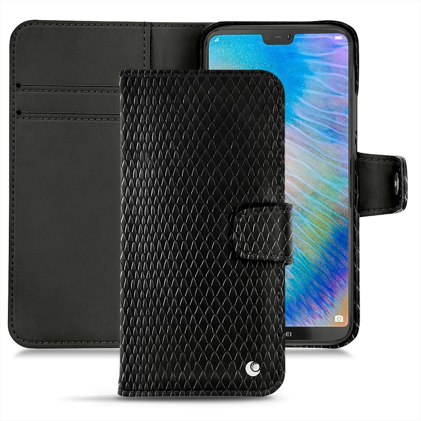 Bild von Noreve Lederschutzhülle Wallet (Huawei P20 Lite), Smartphone Hülle, Schwarz