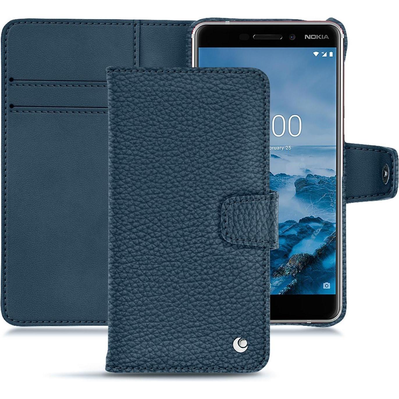 Bild von Noreve Lederschutzhülle Wallet (Nokia 6 (2018)), Smartphone Hülle, Blau