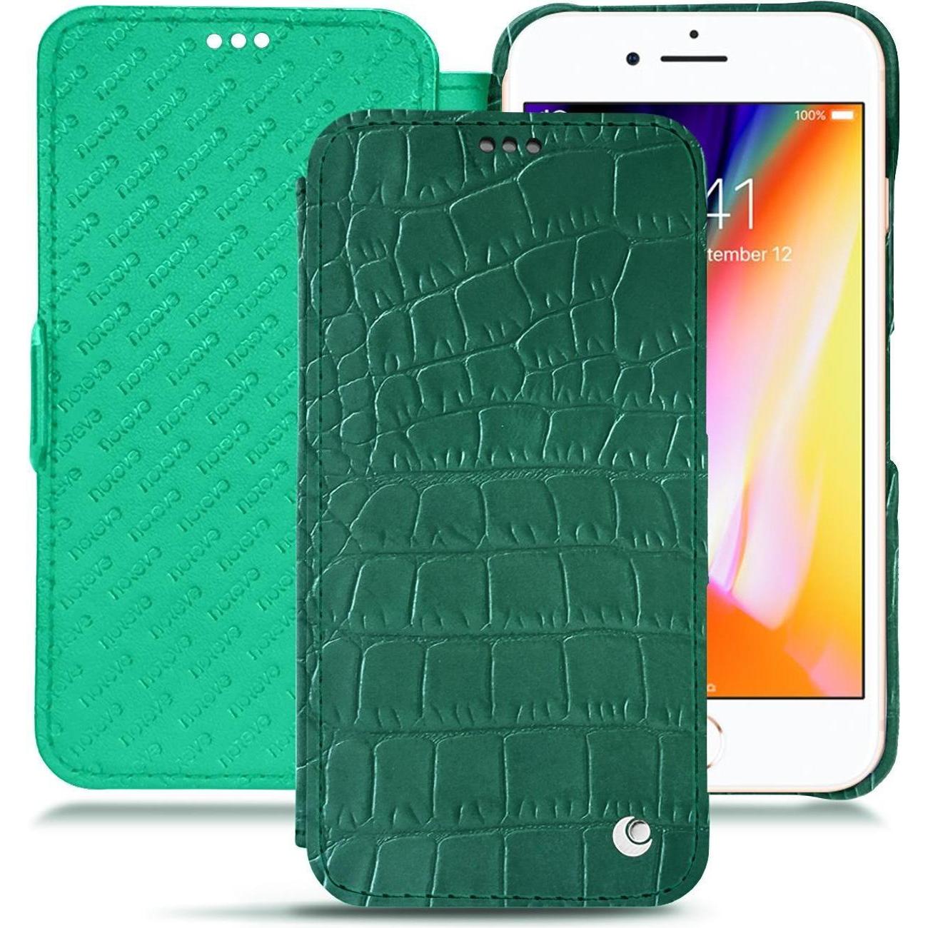 Bild von Noreve Lederschutzhülle horizontal (Apple iPhone 8), Smartphone Hülle, Grün