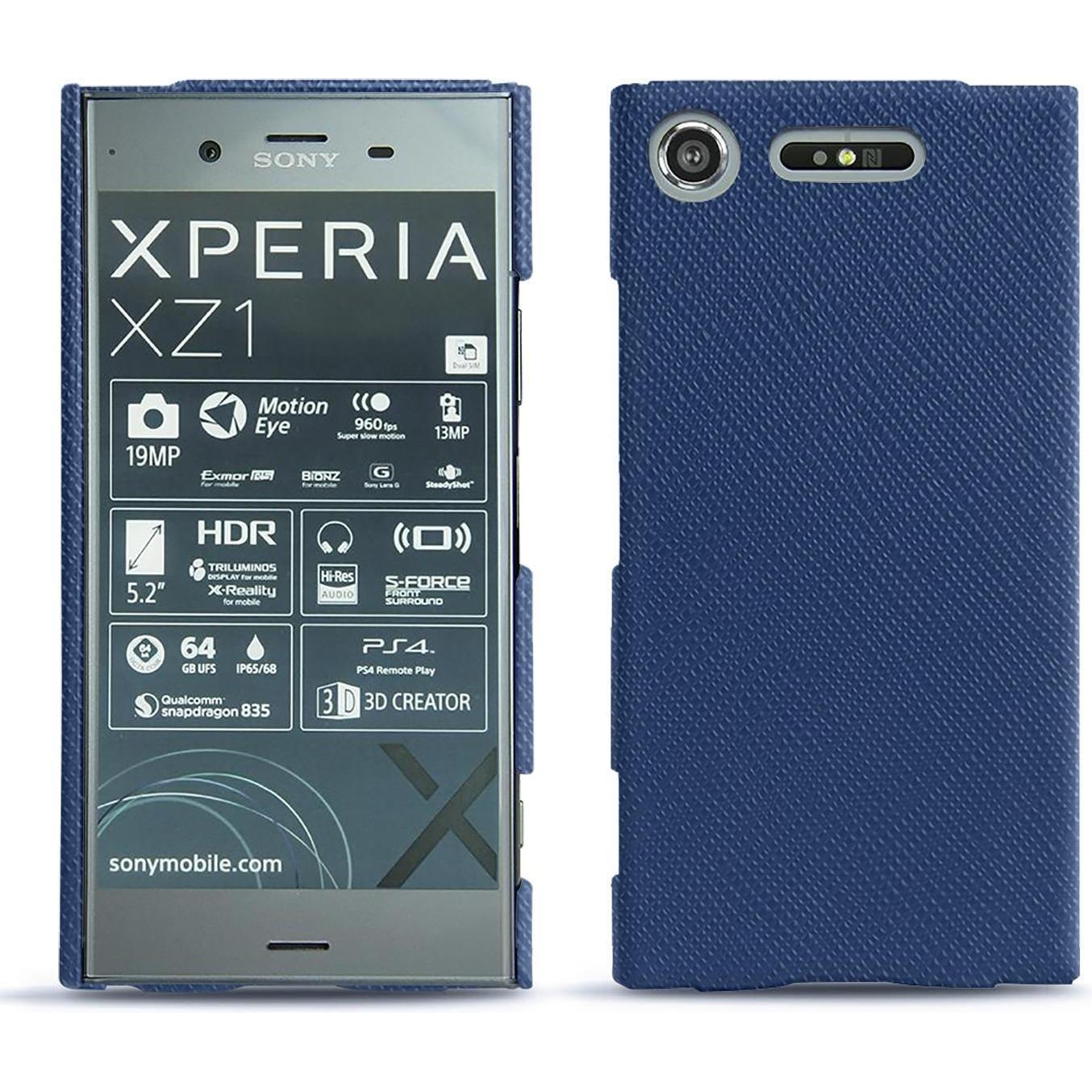 Bild von Noreve Lederschutzhülle (Sony Xperia XZ1), Smartphone Hülle, Blau