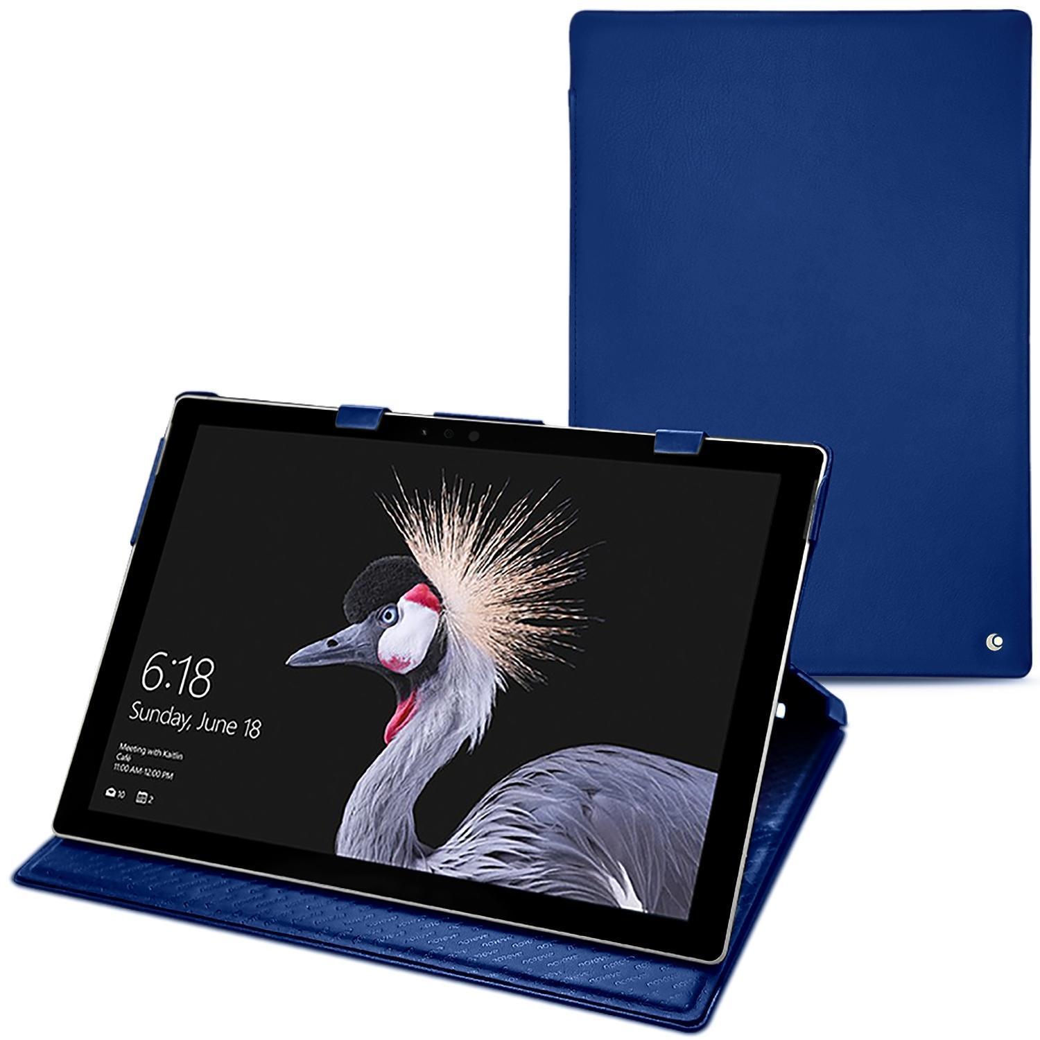 Bild von Noreve Lederschutzhülle vertikal (Surface Pro (2017)), Tablet Hülle, Blau