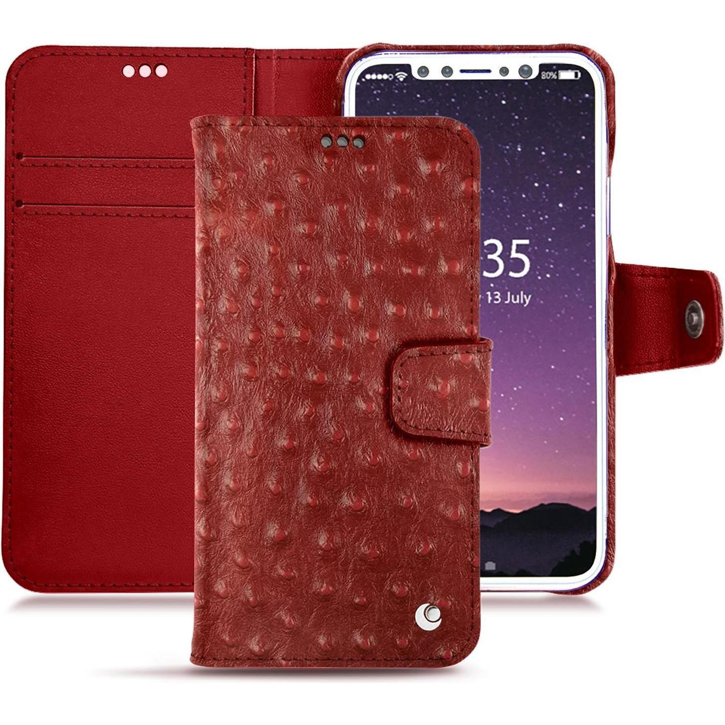 Bild von Noreve Lederschutzhülle Wallet (Apple iPhone XS), Smartphone Hülle, Rot