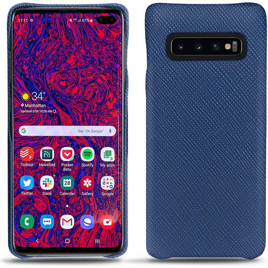 Bild von Noreve Lederschutzhülle (Samsung Galaxy S10+), Smartphone Hülle, Blau