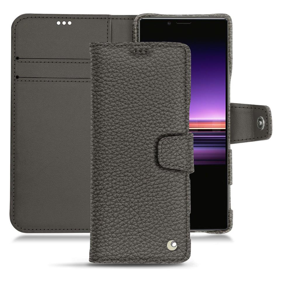 Bild von Noreve Lederschutzhülle Wallet (Sony Xperia 1), Smartphone Hülle, Grau
