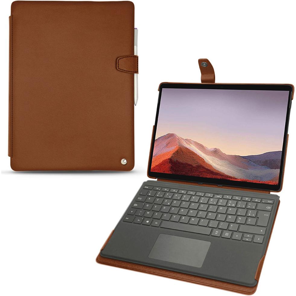 Bild von Noreve Lederschutzhülle (Microsoft Surface Pro X), Tablet Hülle, Braun