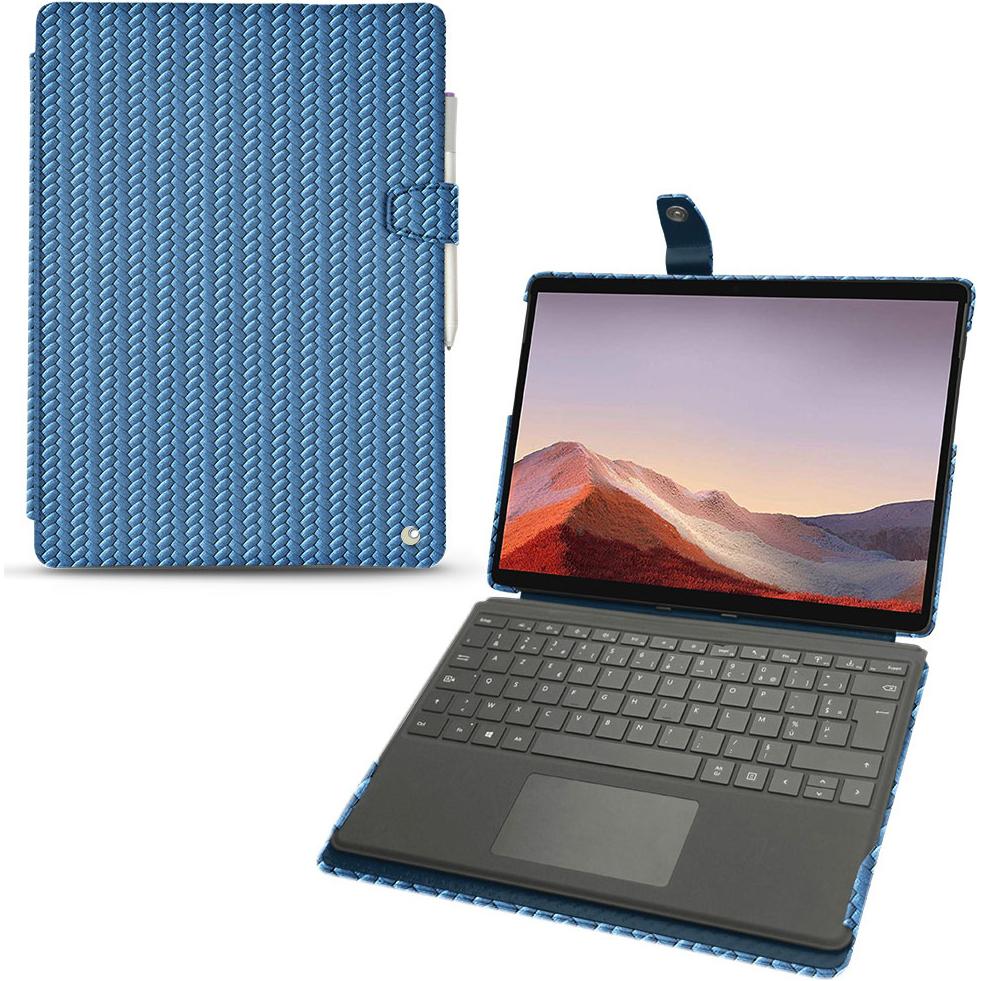 Bild von Noreve Lederschutzhülle (Microsoft Surface Pro X), Tablet Hülle, Blau