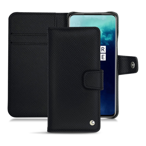 Bild von Noreve Lederschutzhülle Wallet für OnePlus 7T Pro – Elegante Smartphone Hülle in Schwarz