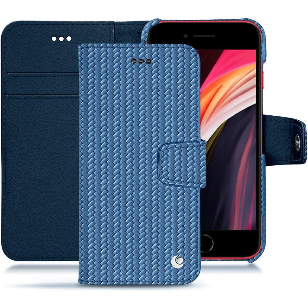Bild von Noreve Lederschutzhülle Wallet (Apple iPhone SE (2nd Gen), Apple iPhone SE (3rd Gen)), Smartphone Hülle, Blau