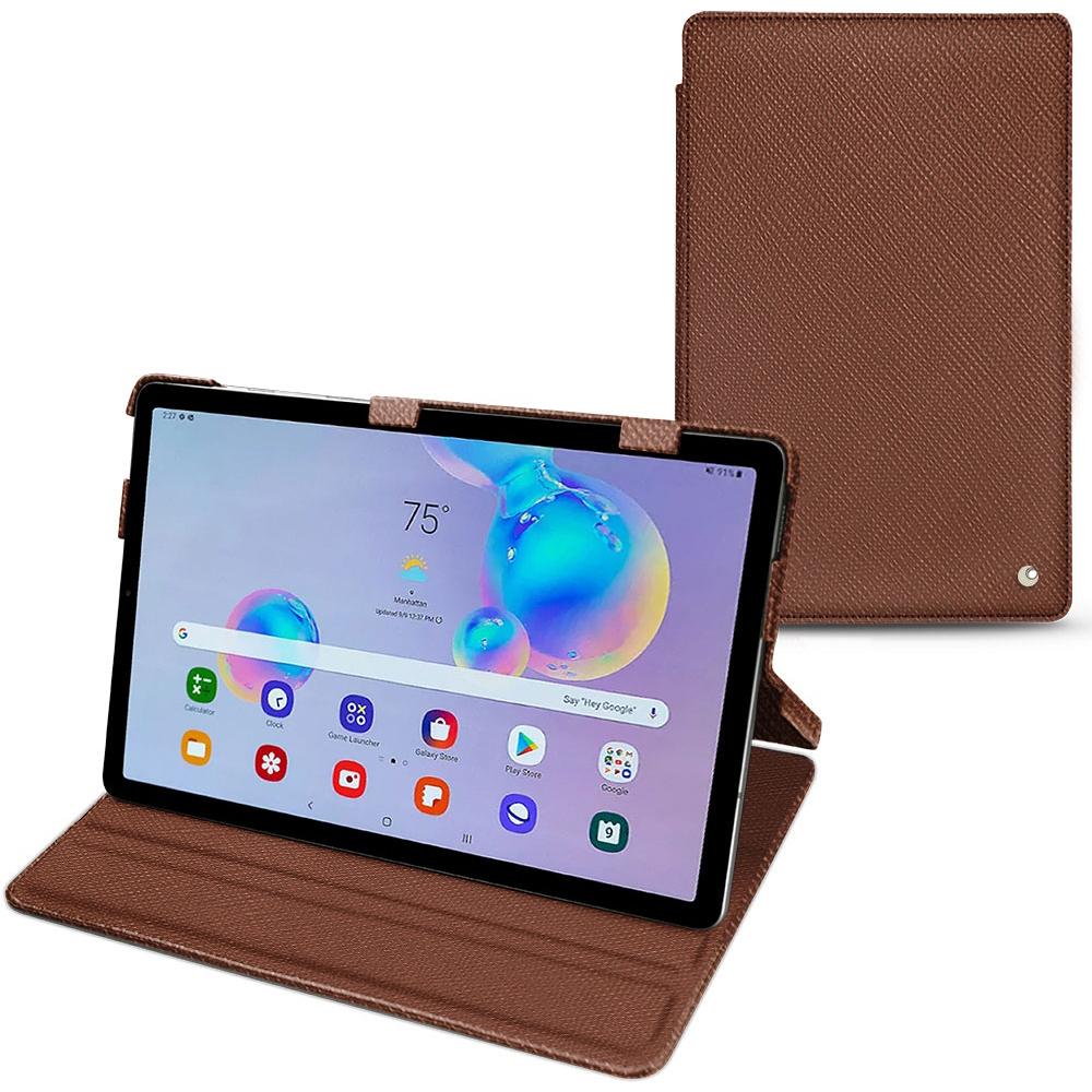 Bild von Noreve Lederschutzhülle horizontal (Galaxy Tab S6 Lite), Tablet Hülle, Braun