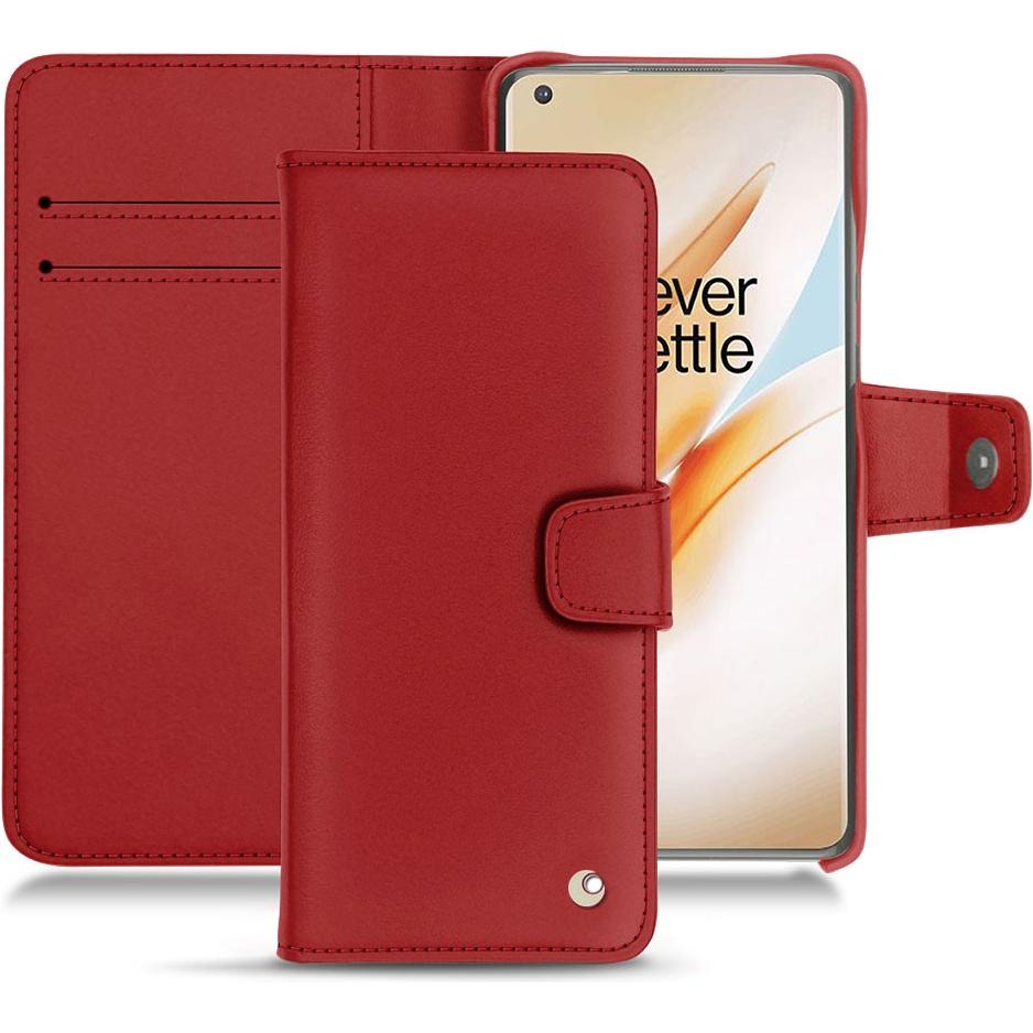 Bild von Noreve Lederschutzhülle Wallet (OnePlus 8 Pro), Smartphone Hülle, Rot